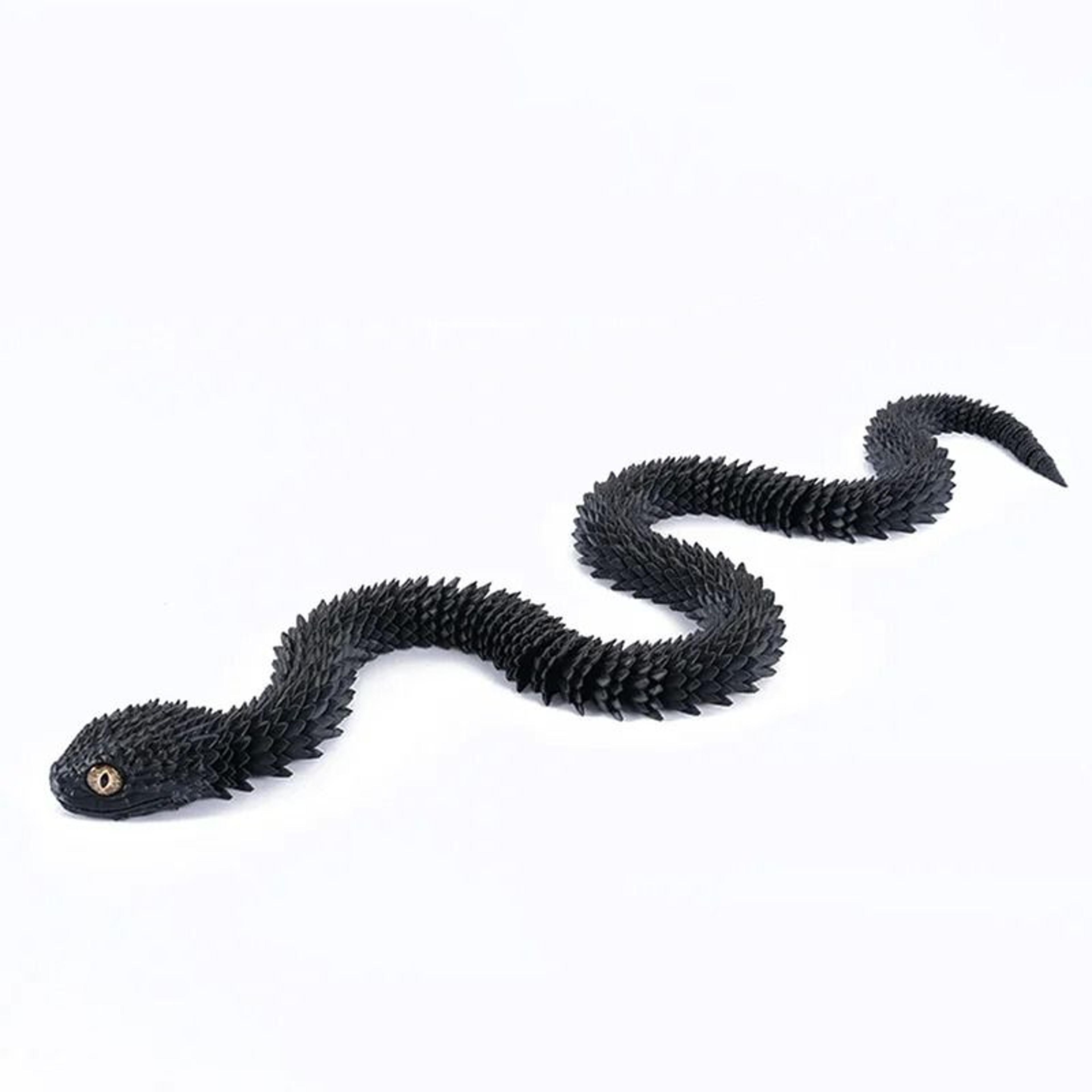 flexible 3d printed articulated snake toy for satisfying desk display fun