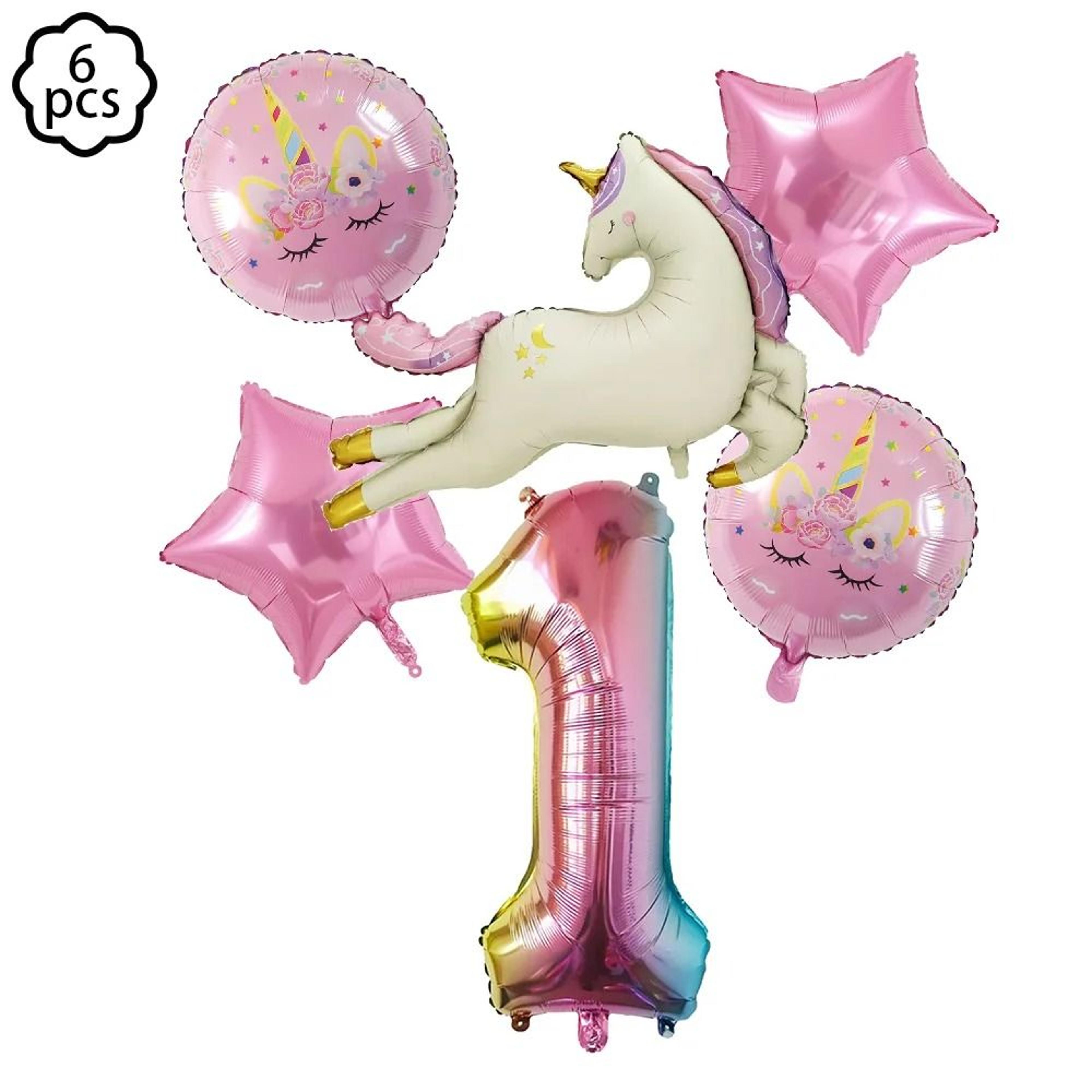 magical unicorn party banner and standing balloon for dreamy birthday celebrations