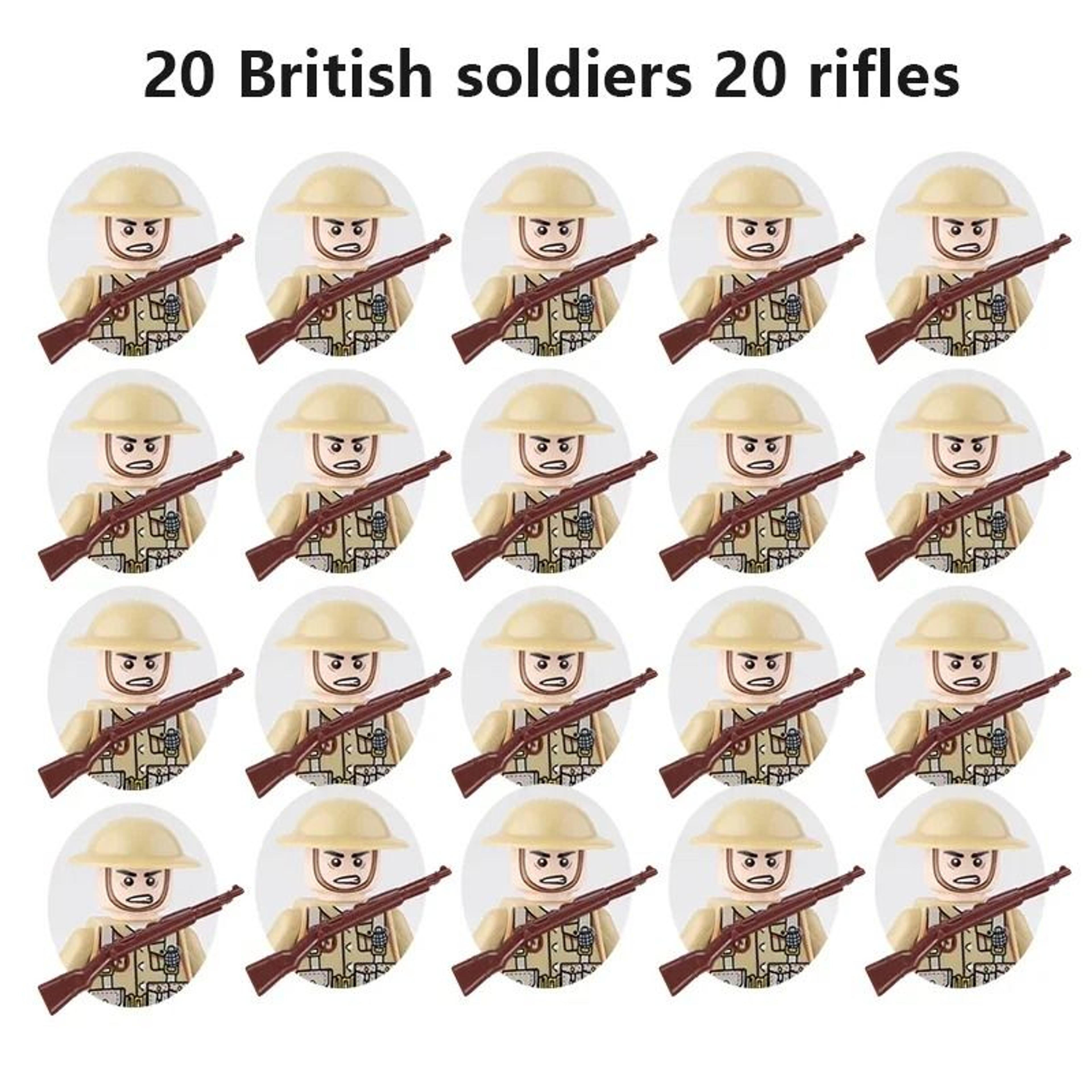twenty piece ww2 military soldier figures build bigger historical battle scenes