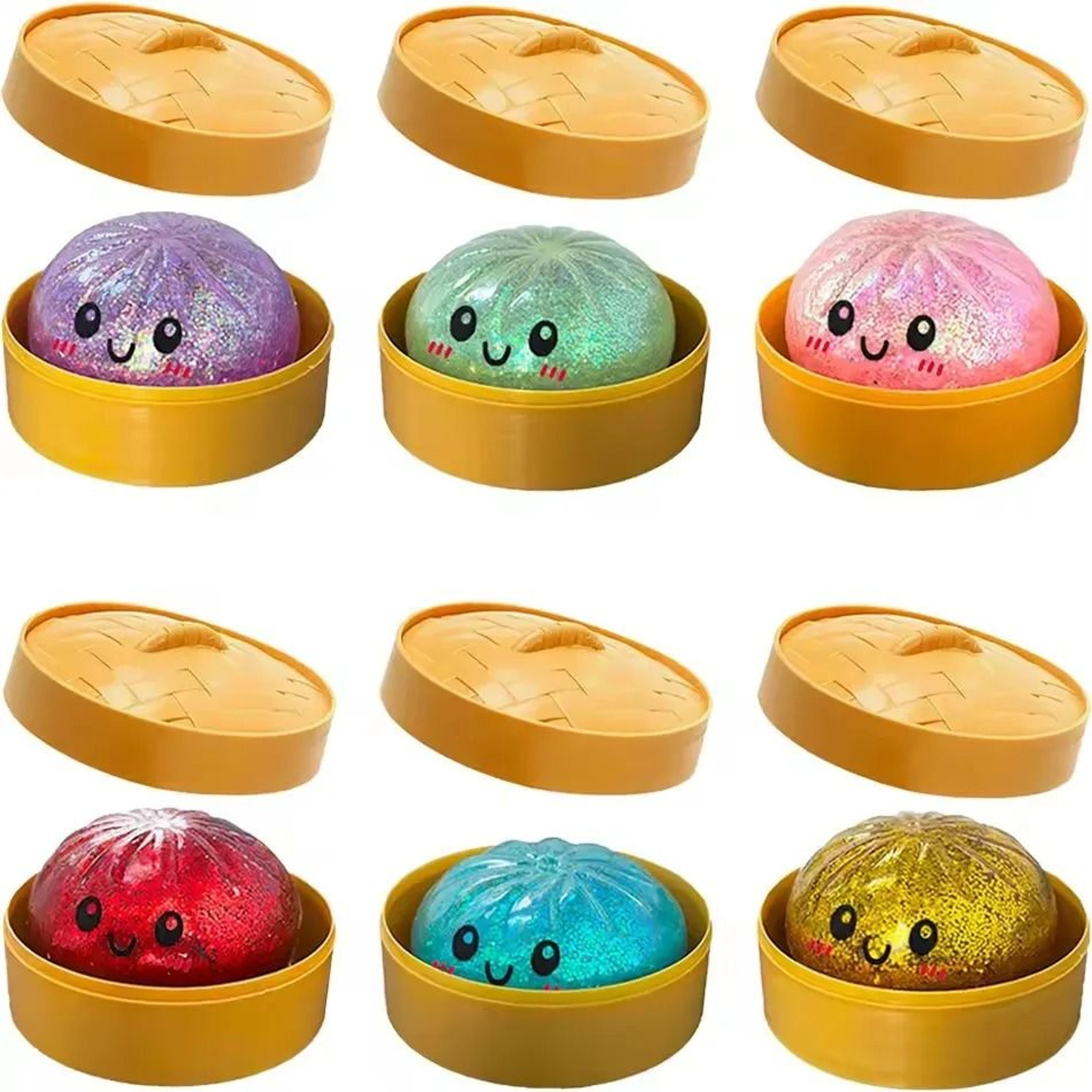 soft dumpling squishy with bamboo steamer makes stress relief more playful
