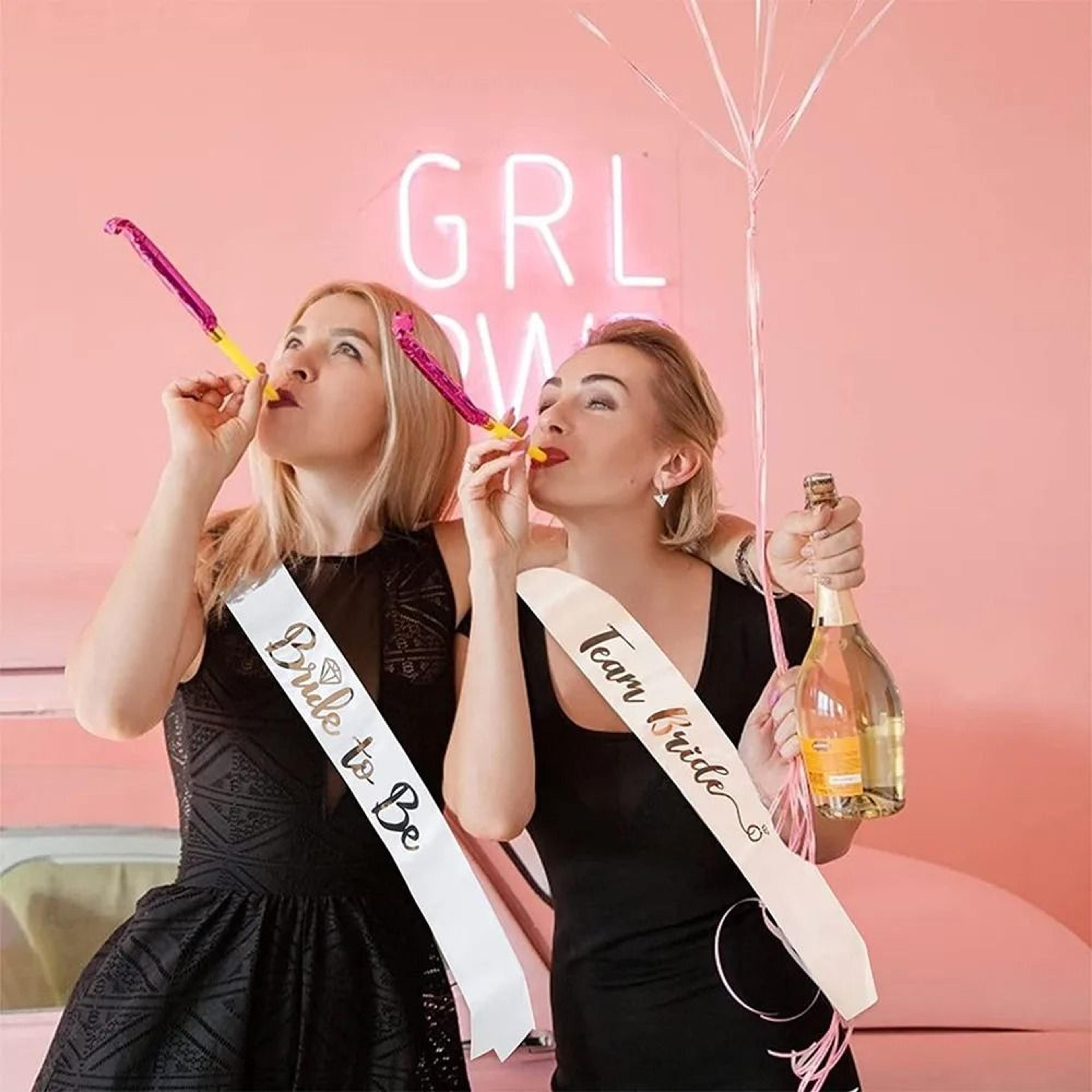 rose gold bride sash set makes every bridal celebration feel special