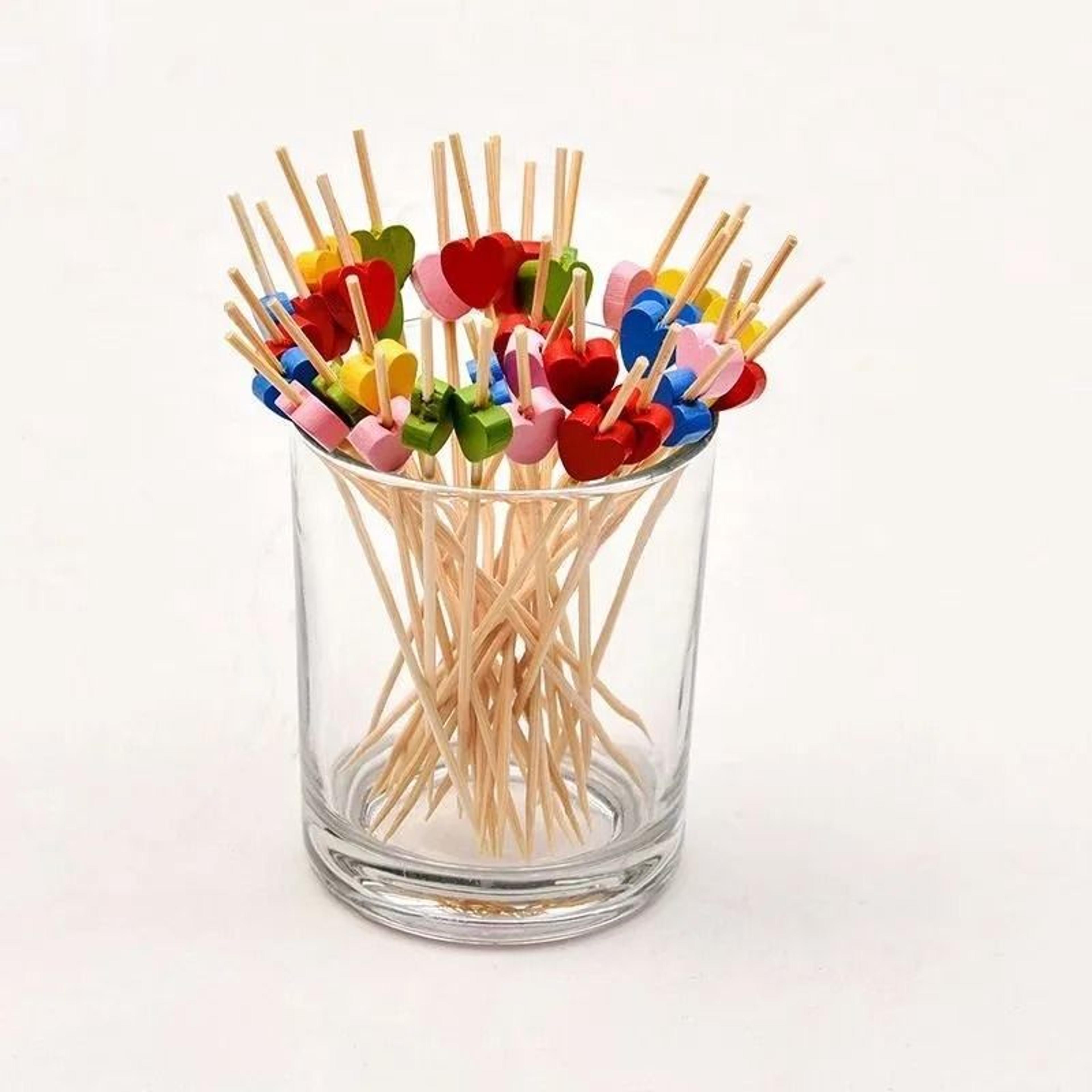 red heart bamboo food picks make party platters look extra special