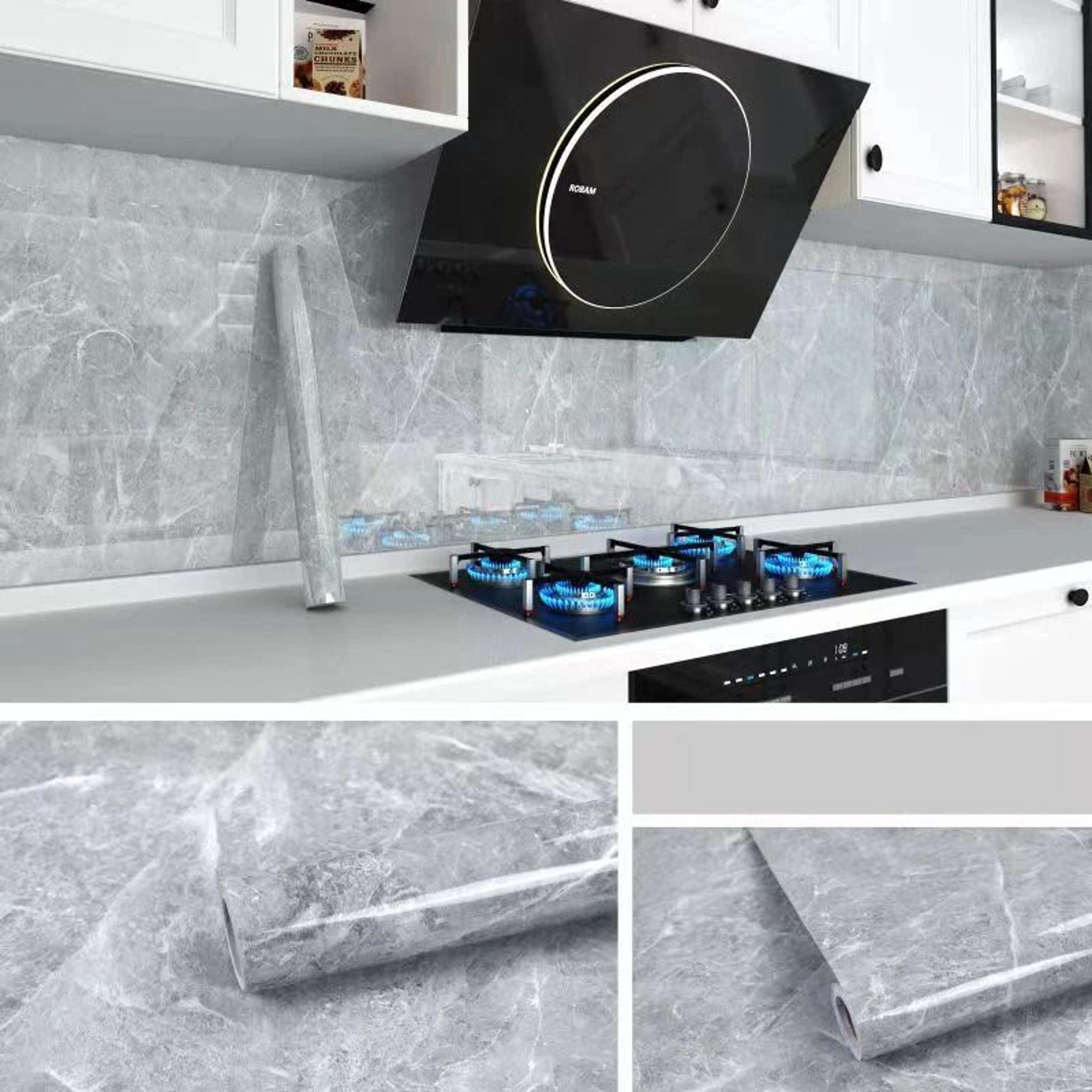 oil proof marble contact paper refreshes kitchens without costly renovation mess