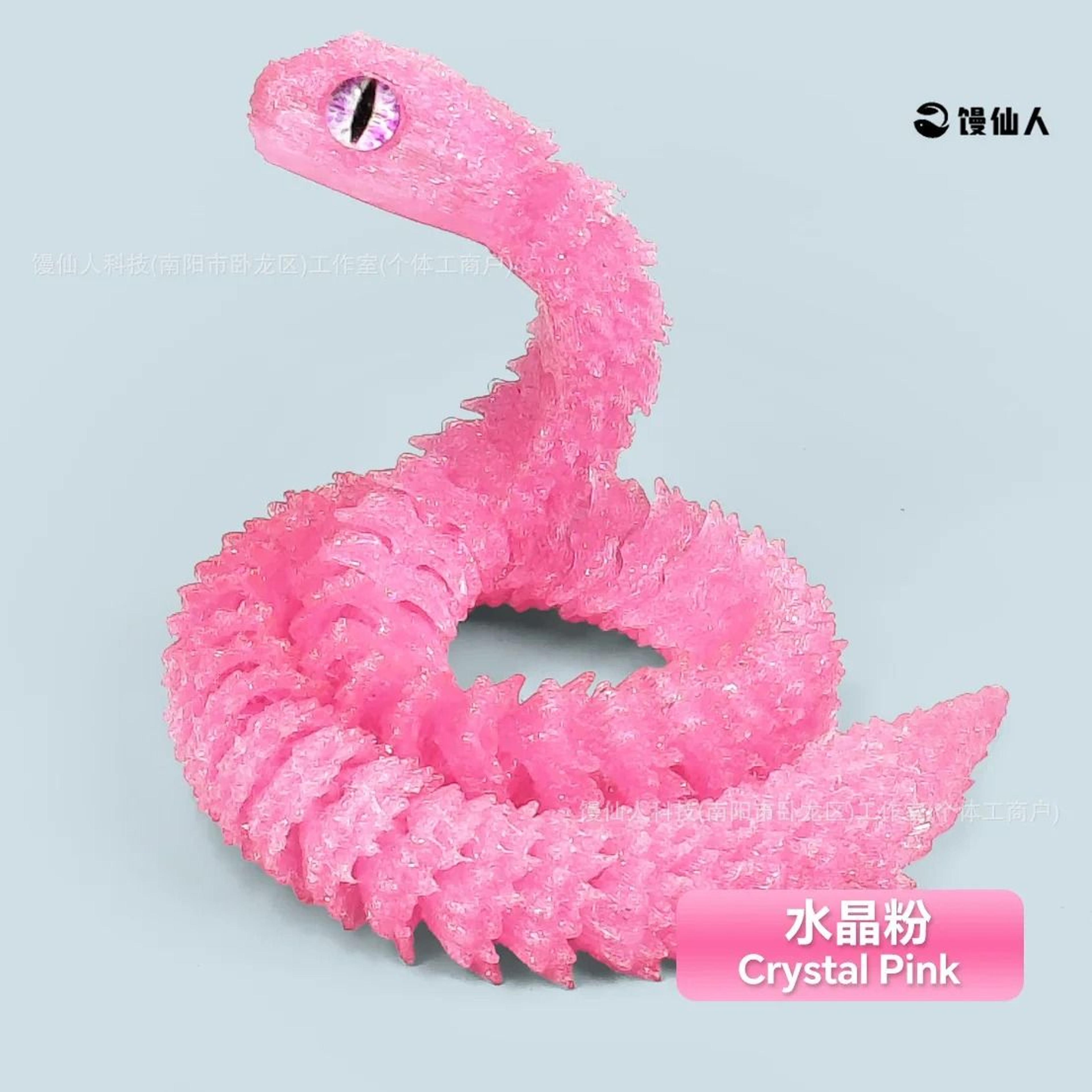 luminous 3d printed articulated snake toy for flexible fun desktop display