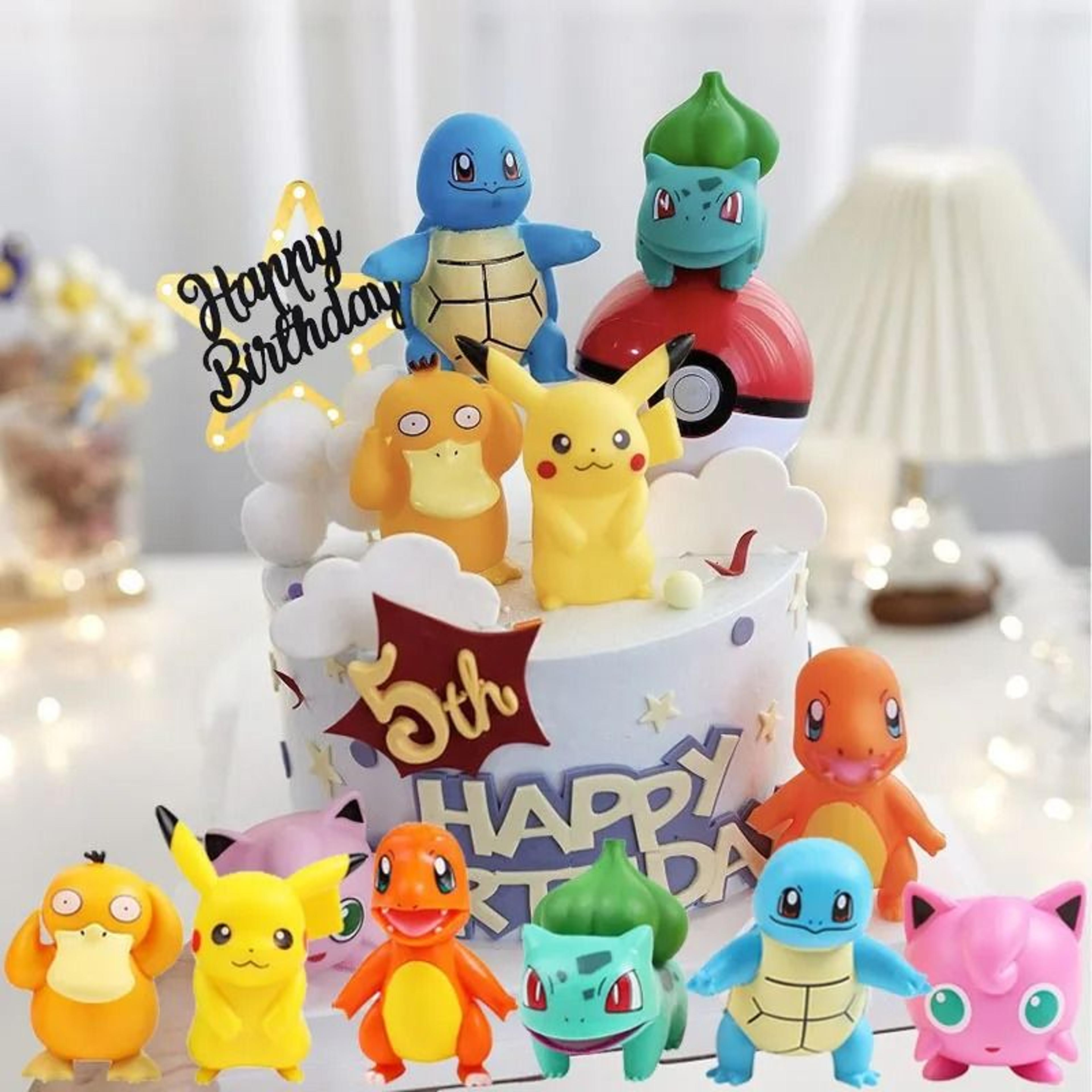 pokemon cake topper figure set for fun birthday party cake decorations