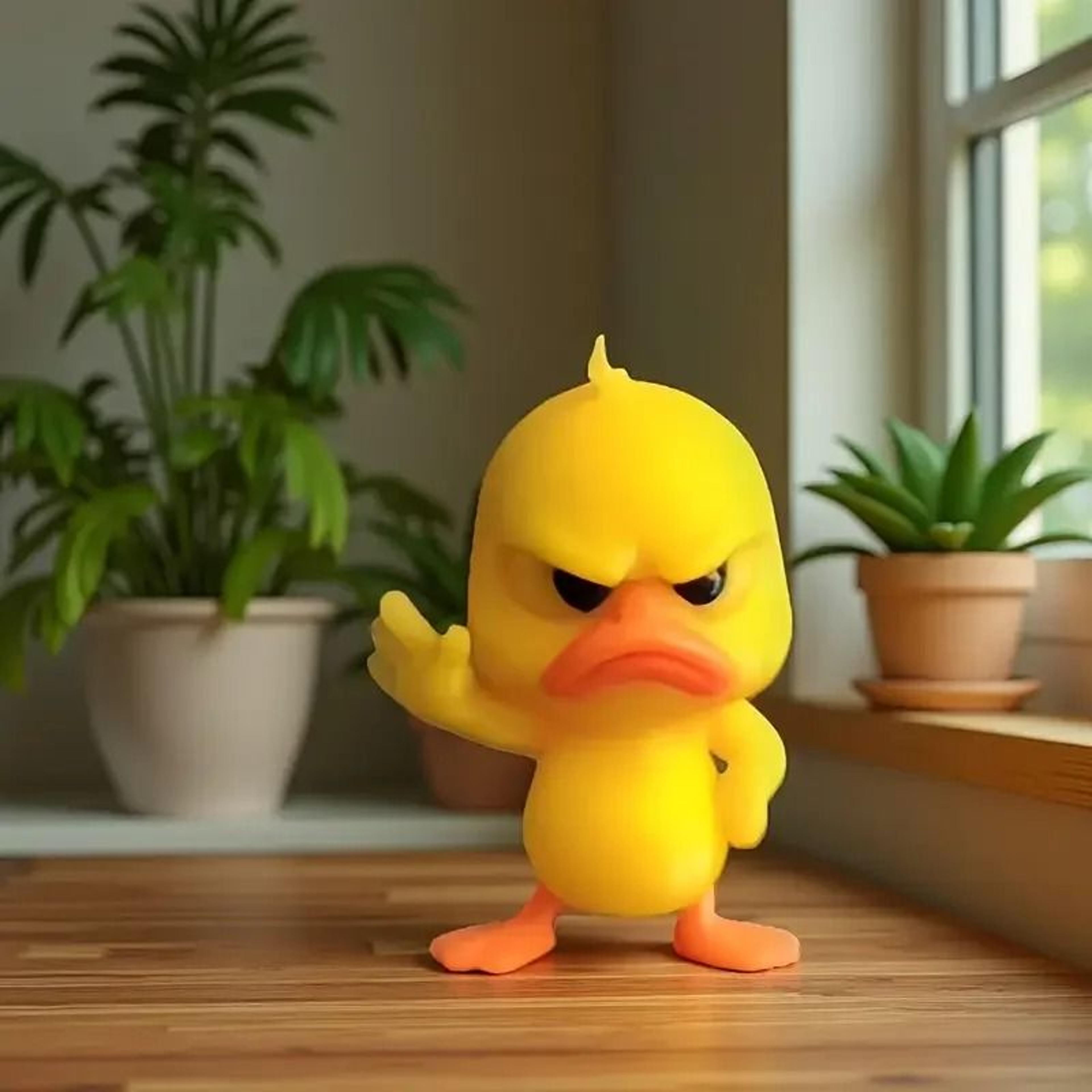 funny angry yellow duck figurine for desk car home decor gifts