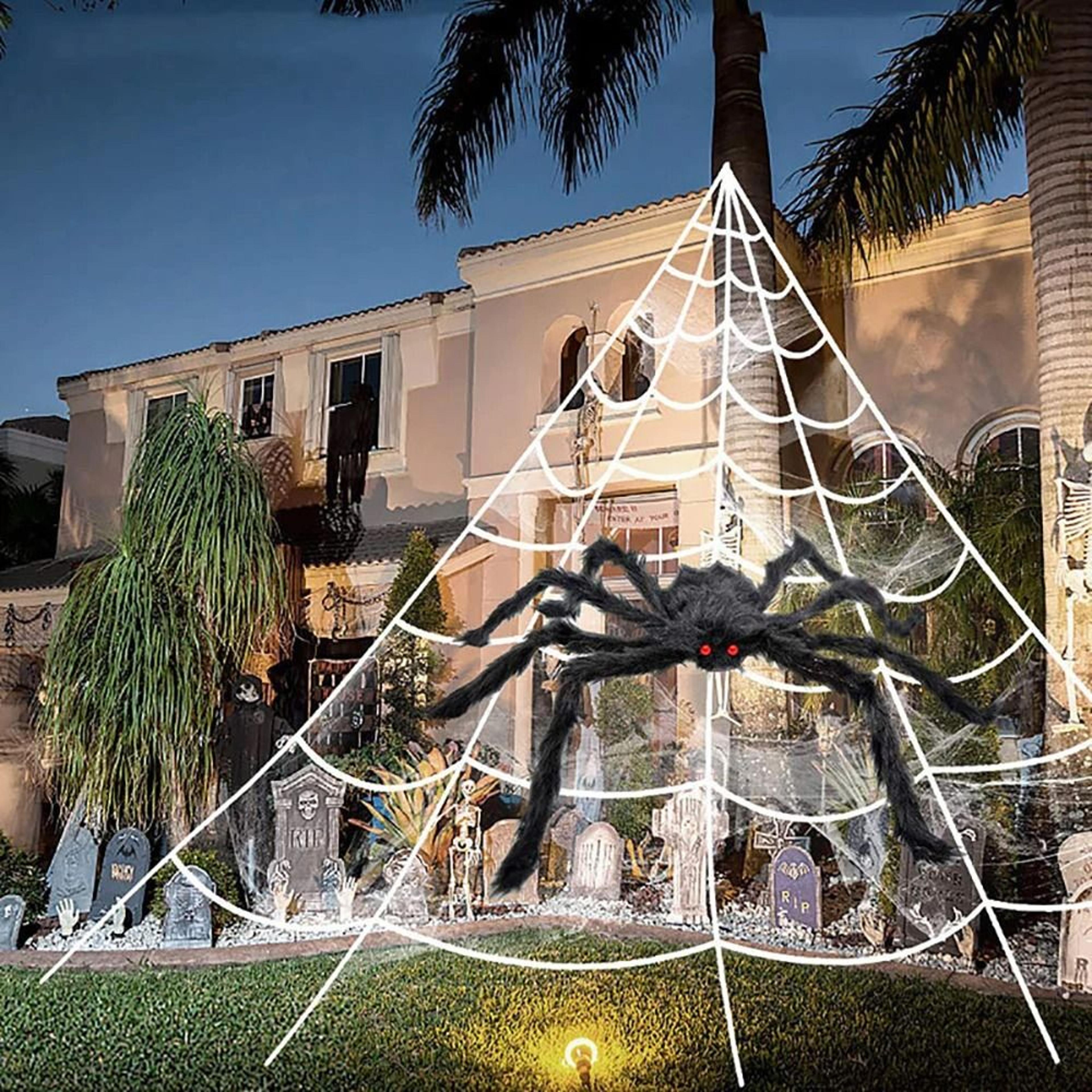 giant halloween spider web decoration for haunted yard porch party displays