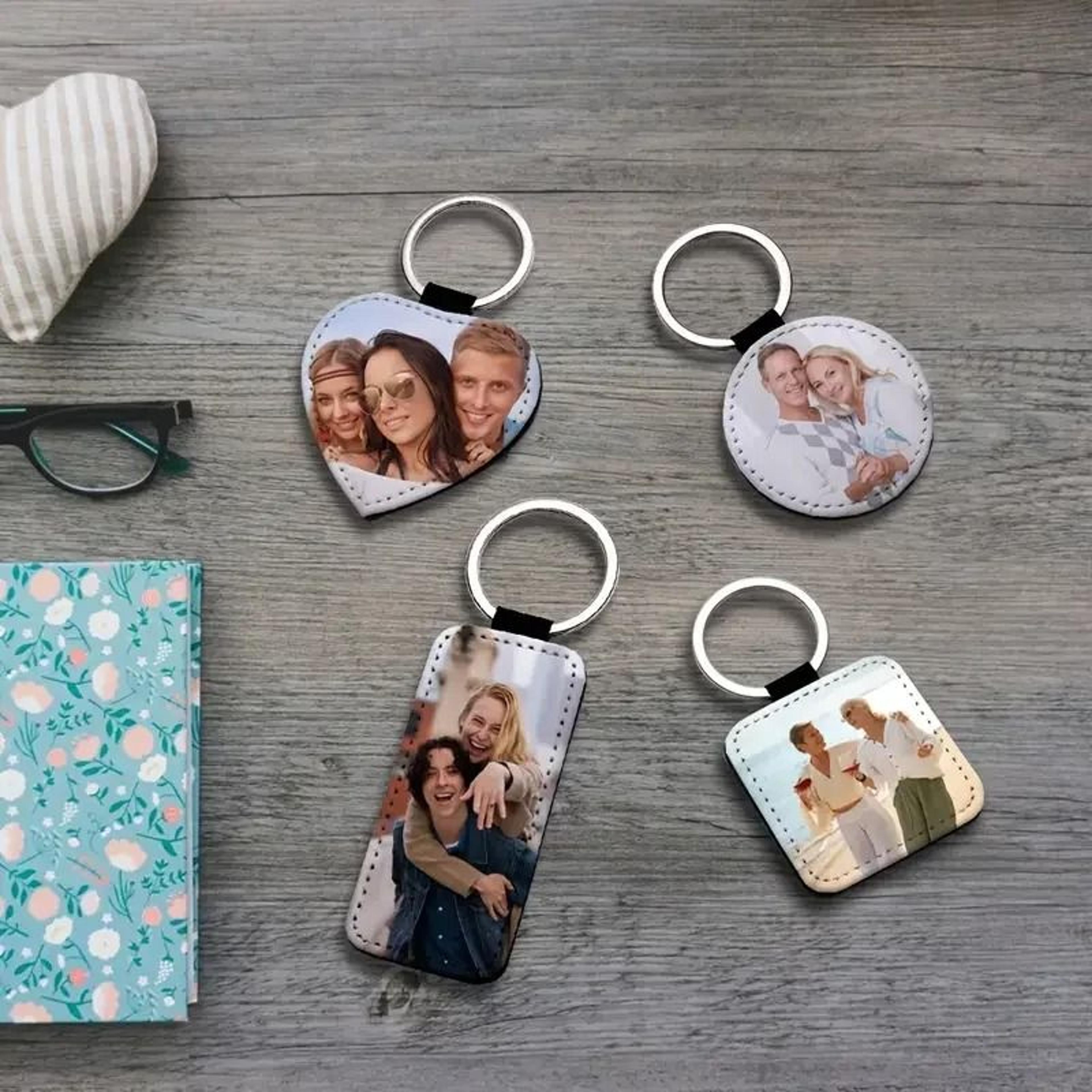 personalized photo pu leather keychain for meaningful everyday gift keepsake memories