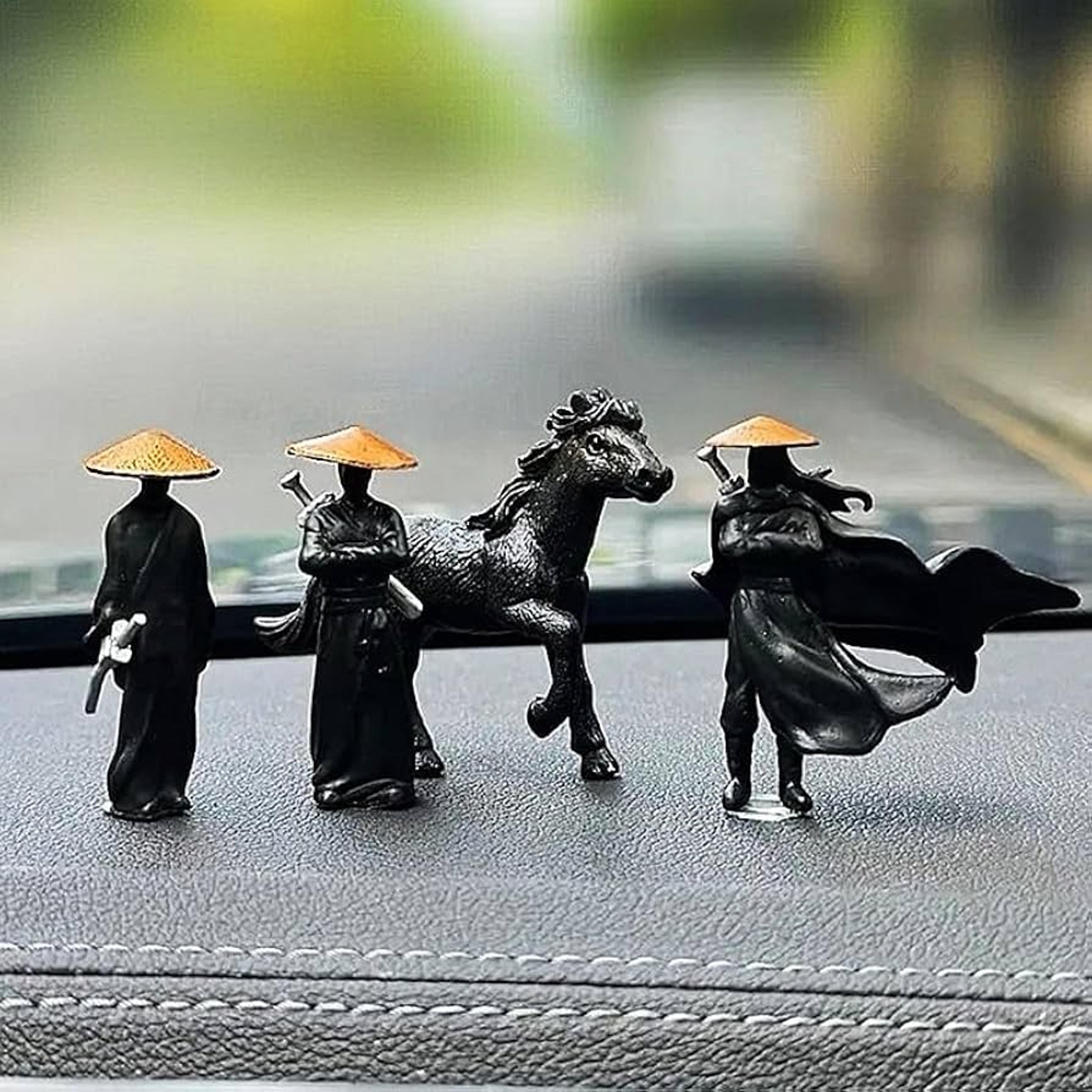 mini resin ninja samurai warrior figures for car desk display gifts