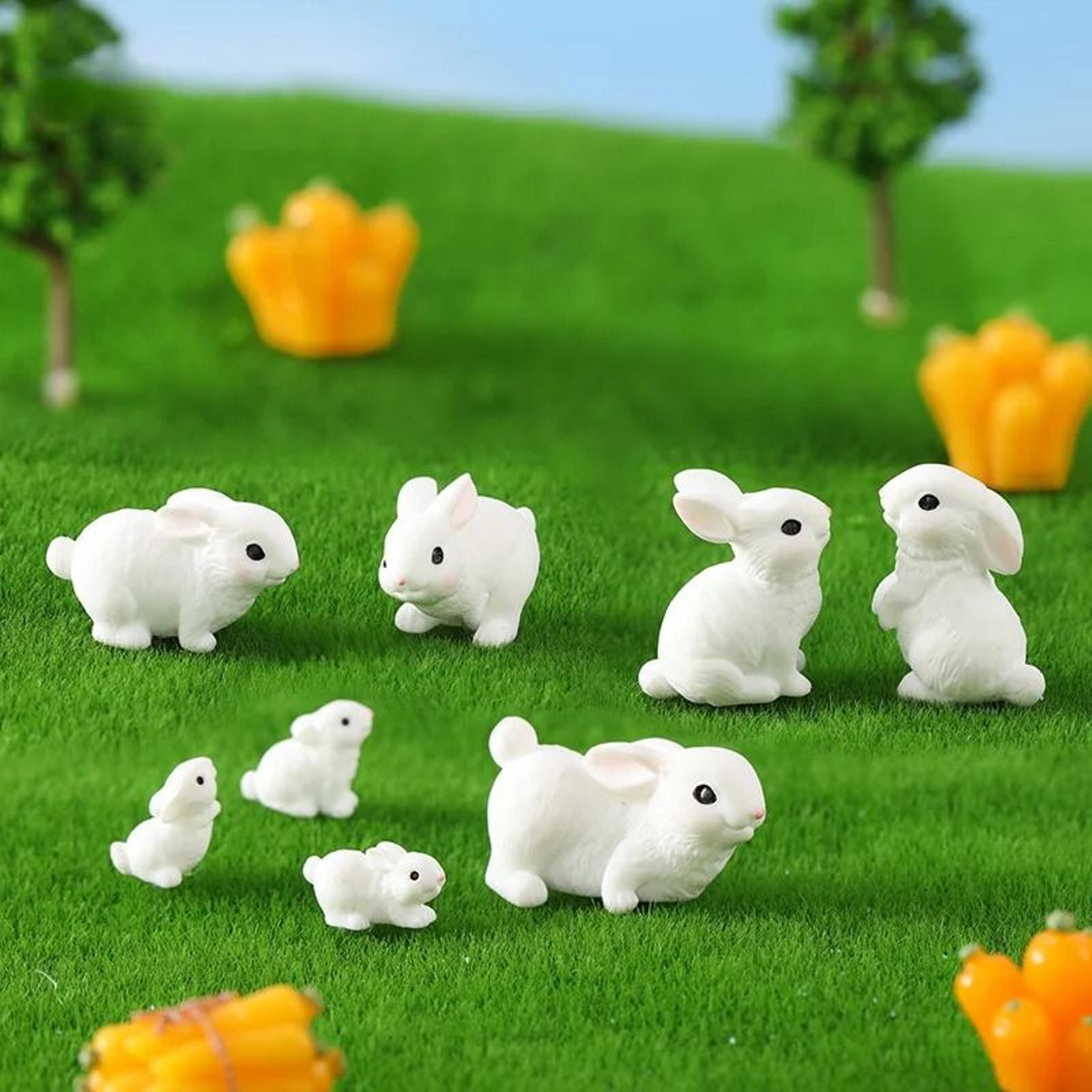 cute mini easter rabbit figurine for fairy gardens desks home decor