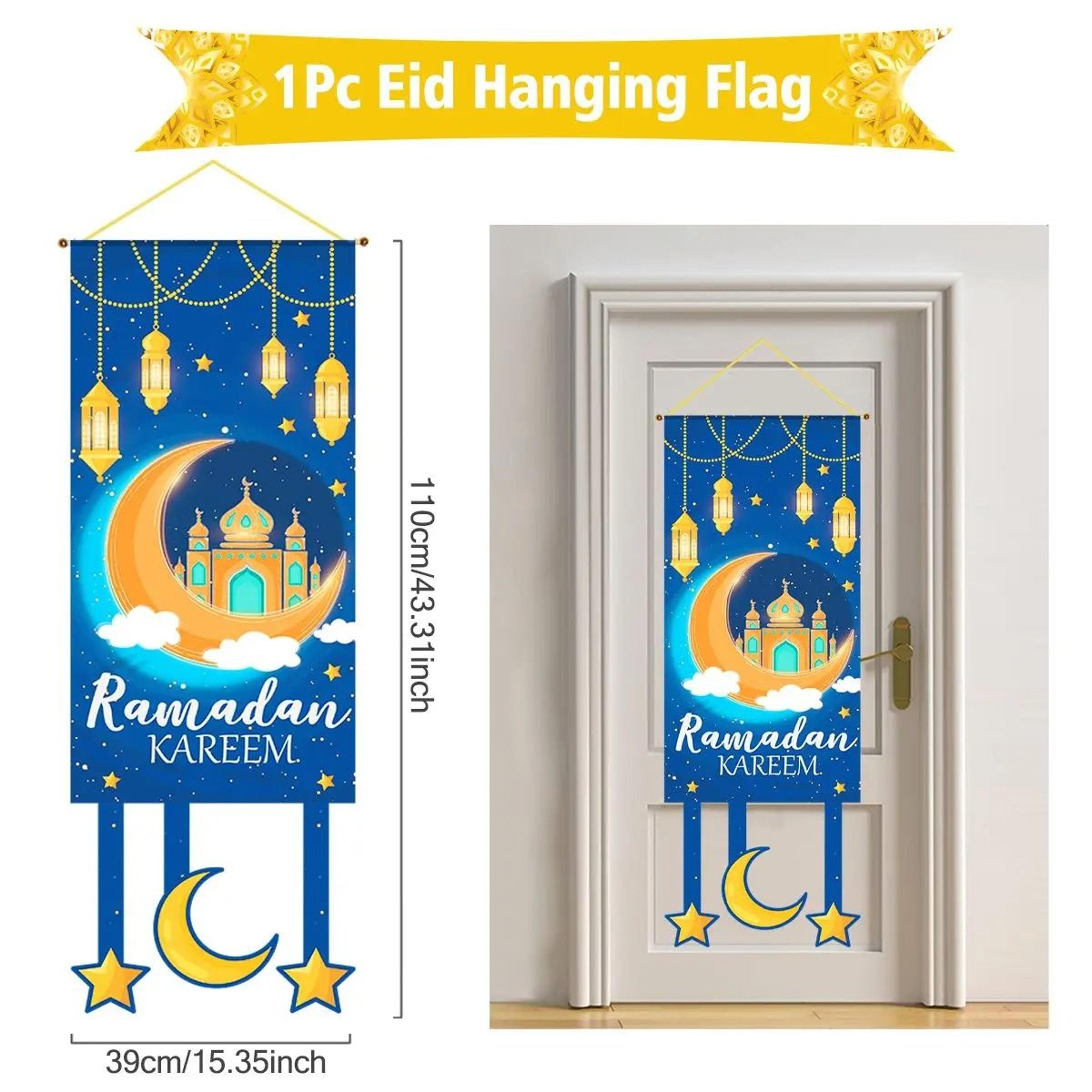 elegant ramadan kareem hanging flag for festive eid home party decor