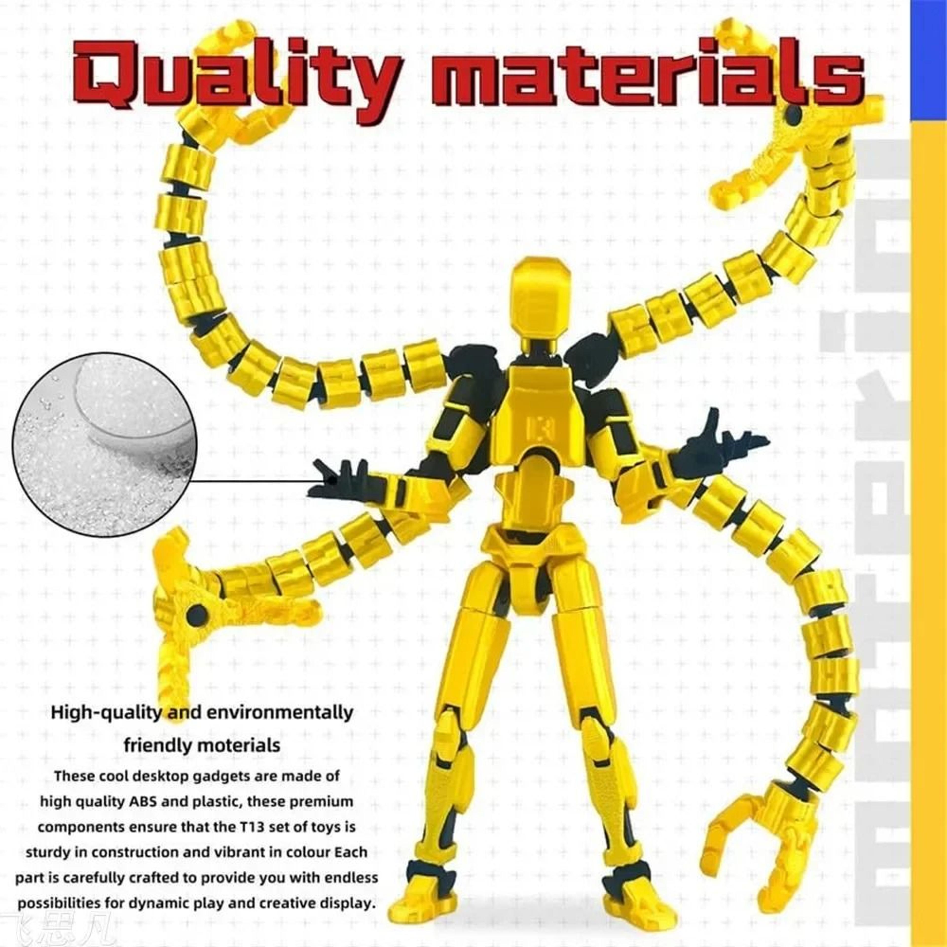 poseable t13 3d printed robot figure for creative desktop display gifts