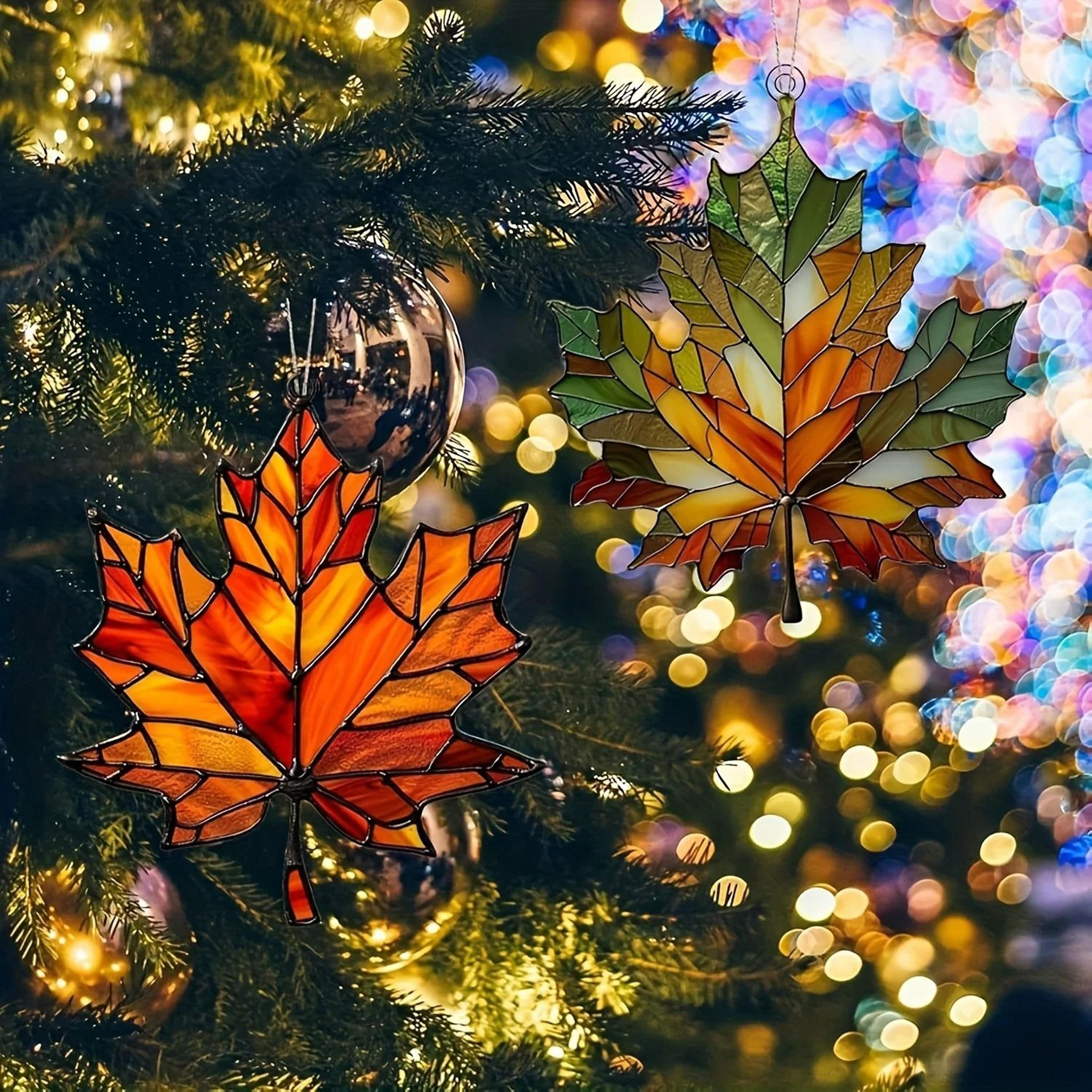 acrylic maple leaf suncatcher for warm autumn window door decor gifts