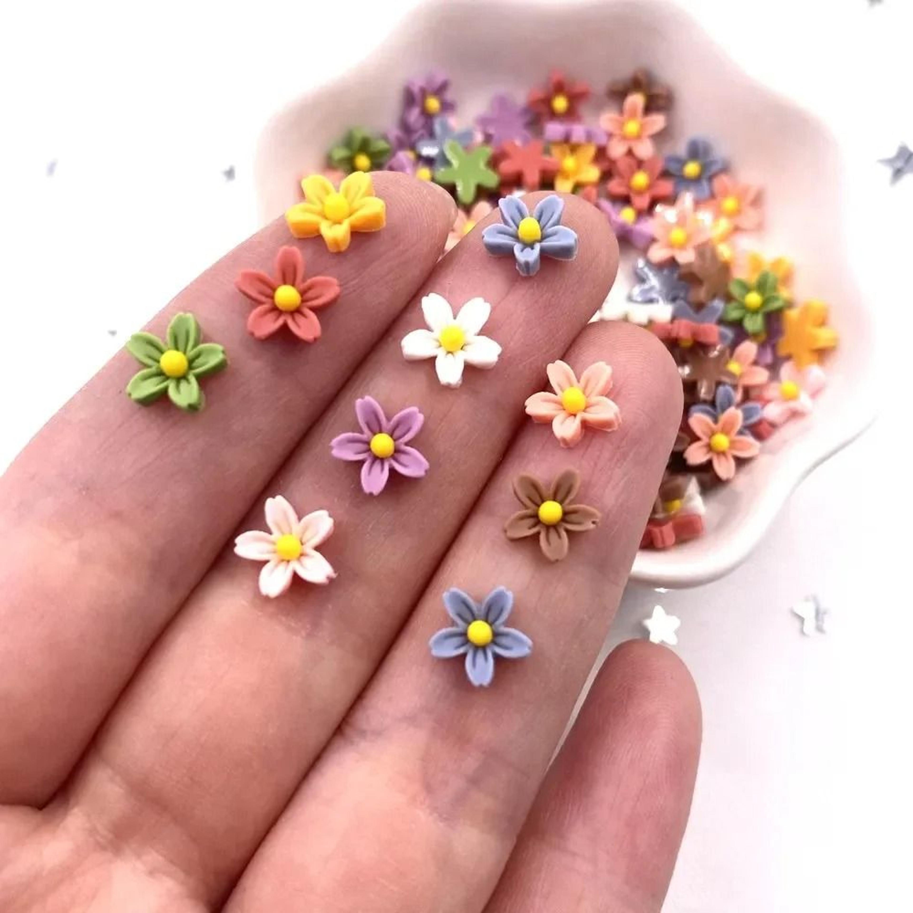 colorful mini resin flower gems for nail art scrapbooking diy crafts