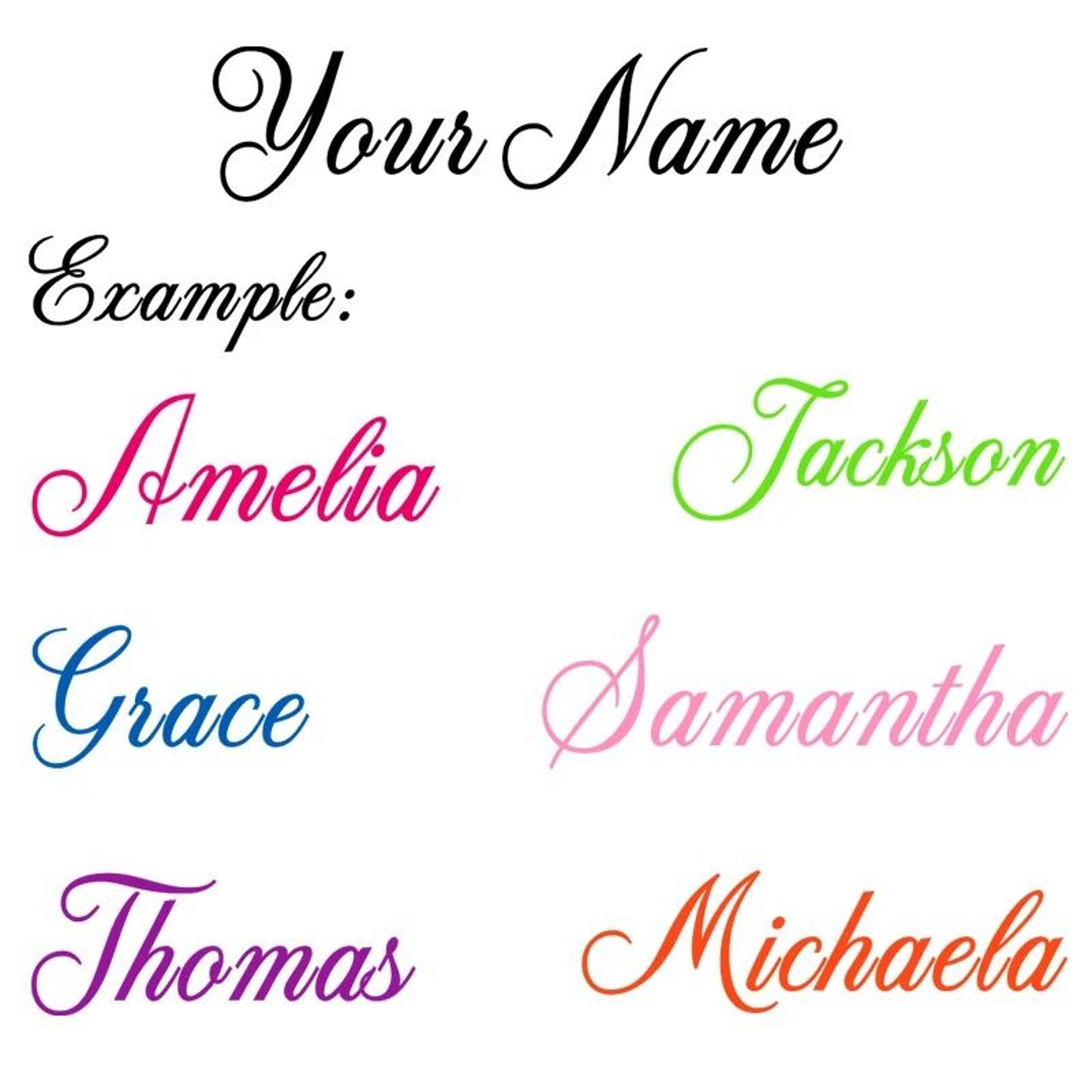 custom name vinyl decal for personalized bedroom door window car decor