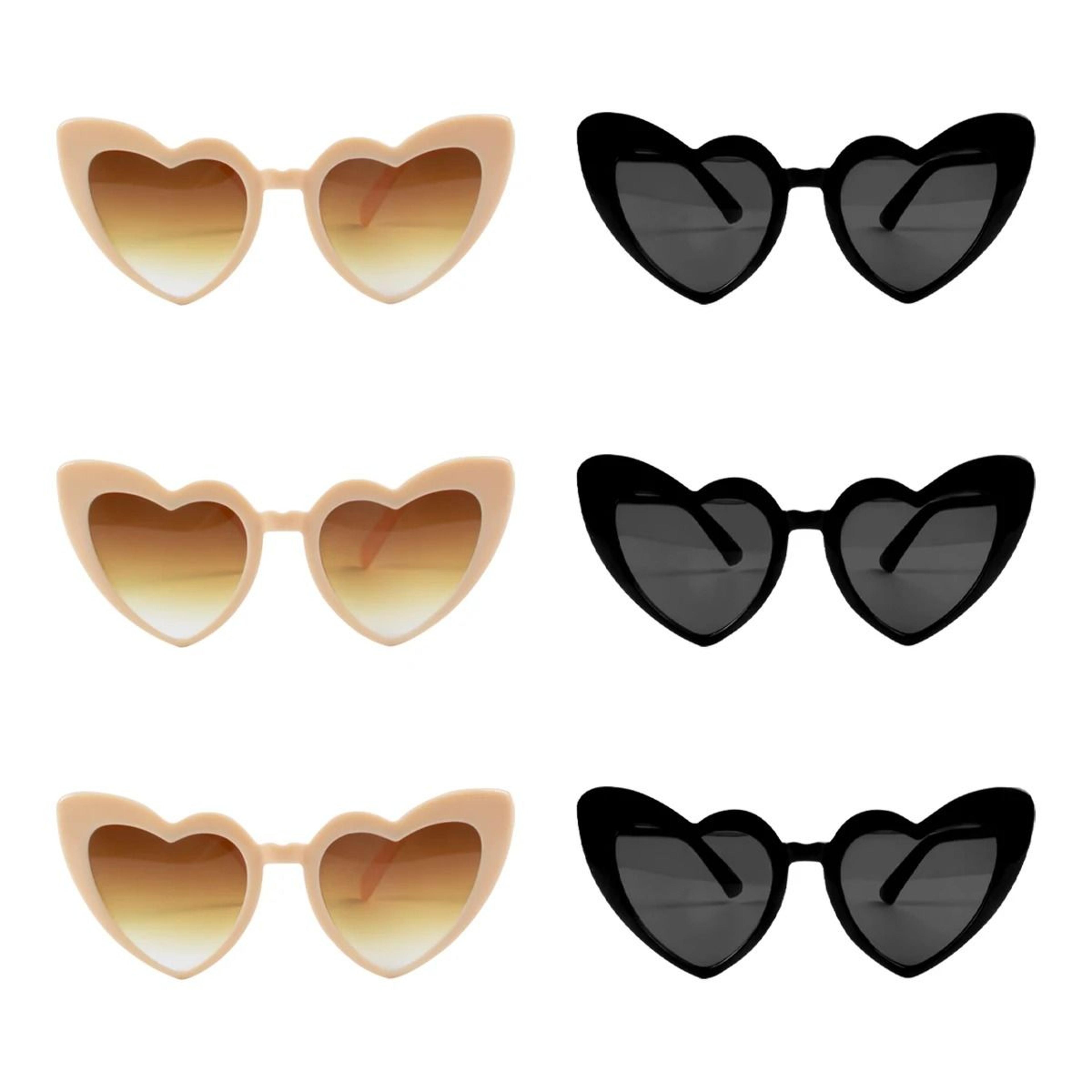 vintage heart sunglasses set for bridesmaids bachelorette bridal party photo fun