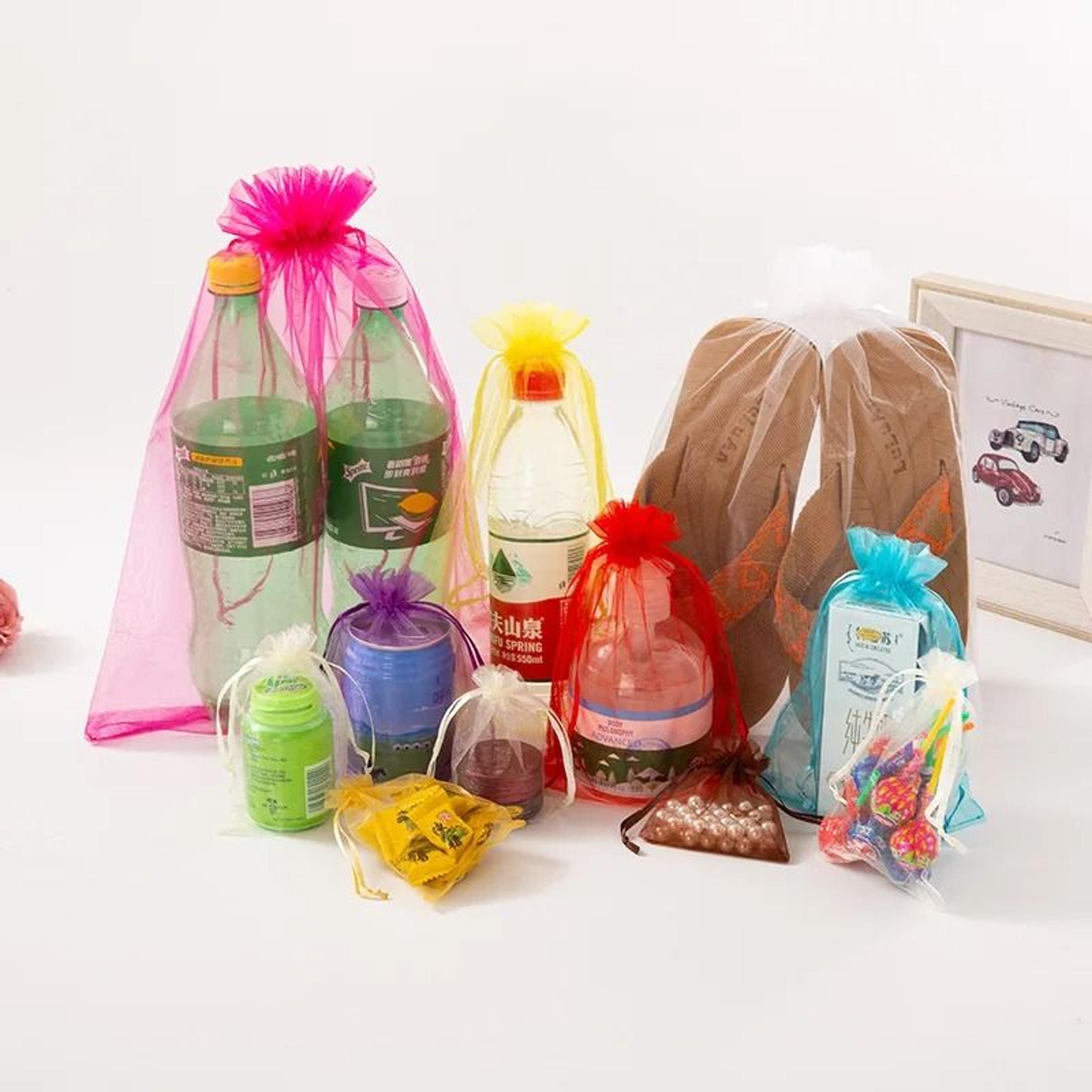 elegant 100 piece organza drawstring gift bags for wedding party favors