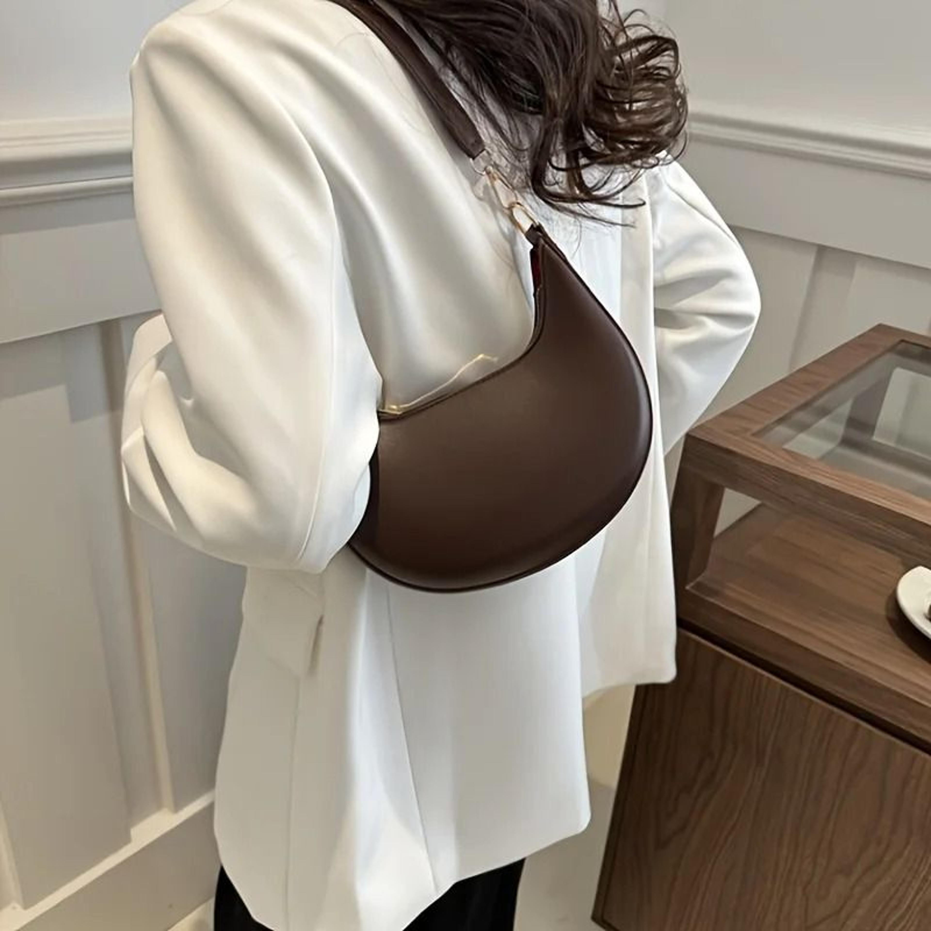 spacious crescent moon shoulder bag for women everyday fashion travel purse