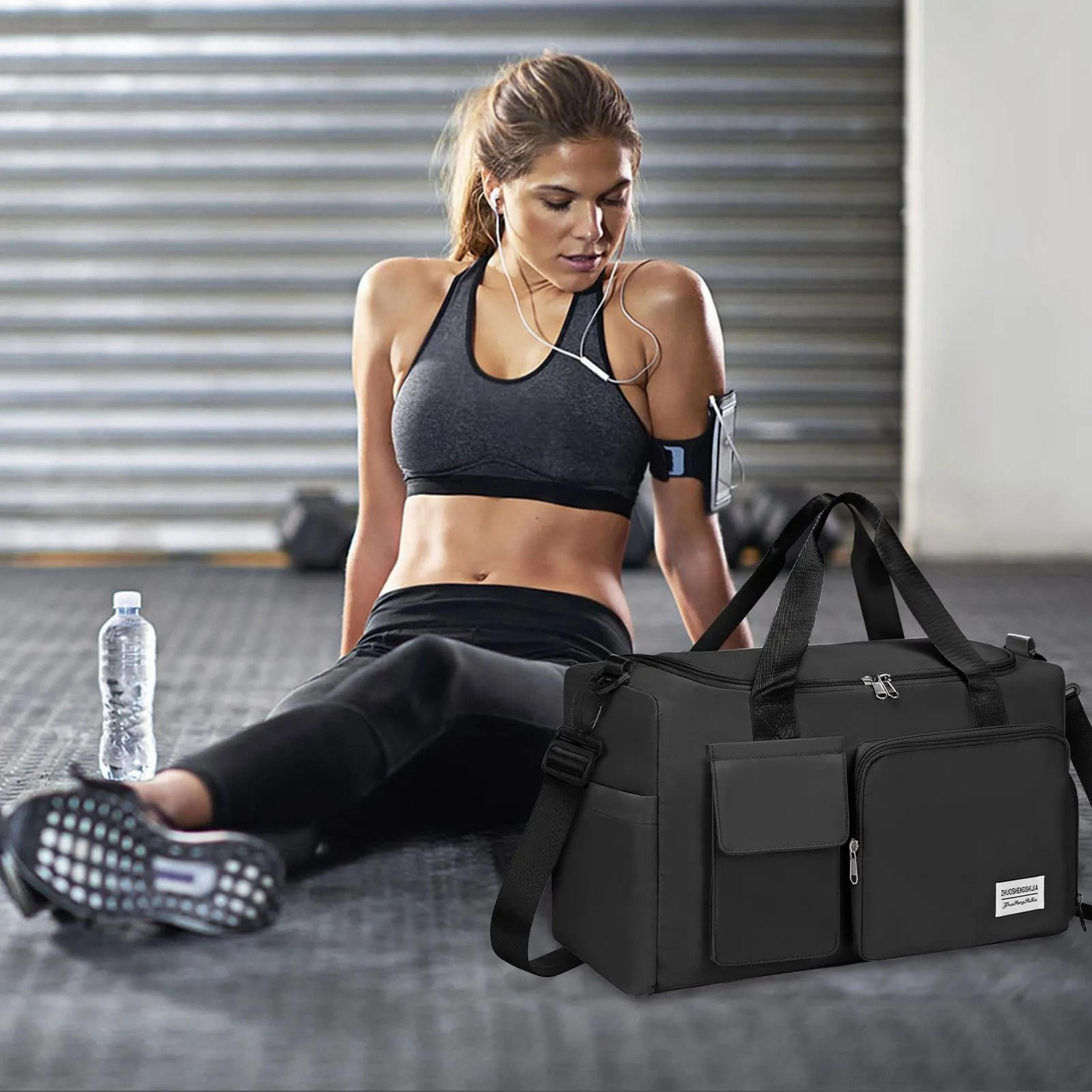 waterproof sports travel duffel bag with wet dry separation storage