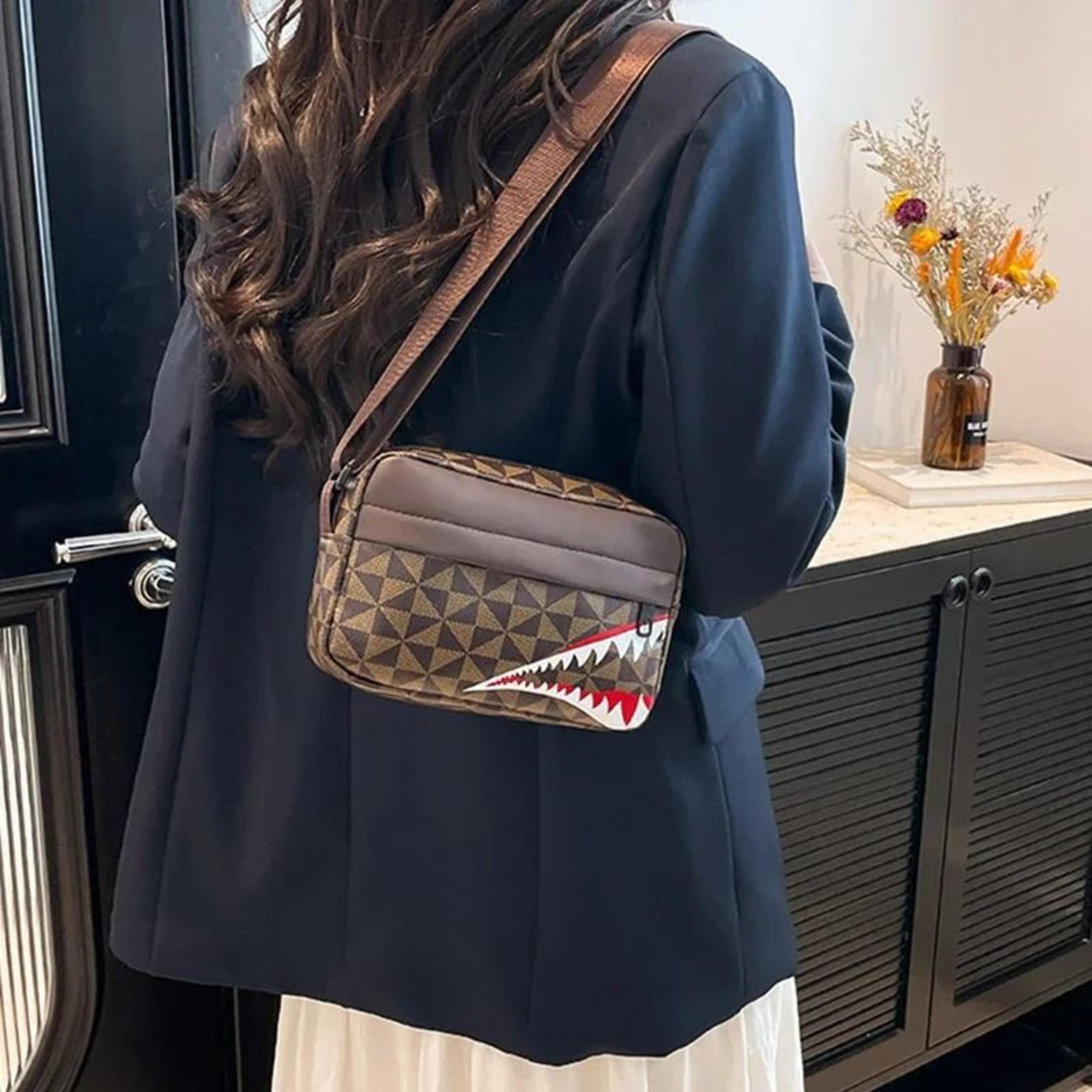 creative shark mouth crossbody bag with spacious everyday coin storage design