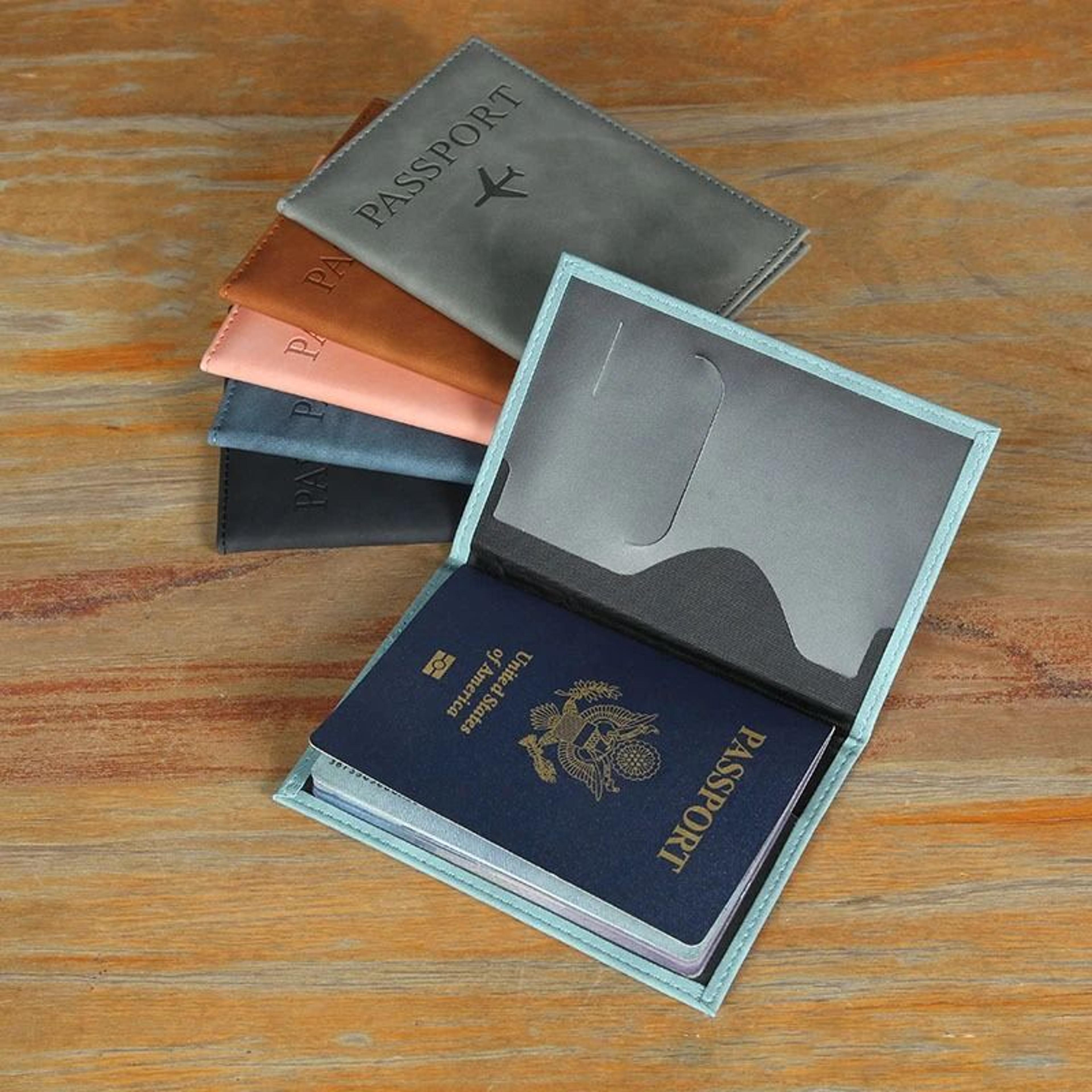 personalized laser engraved passport cover with name for stylish travel