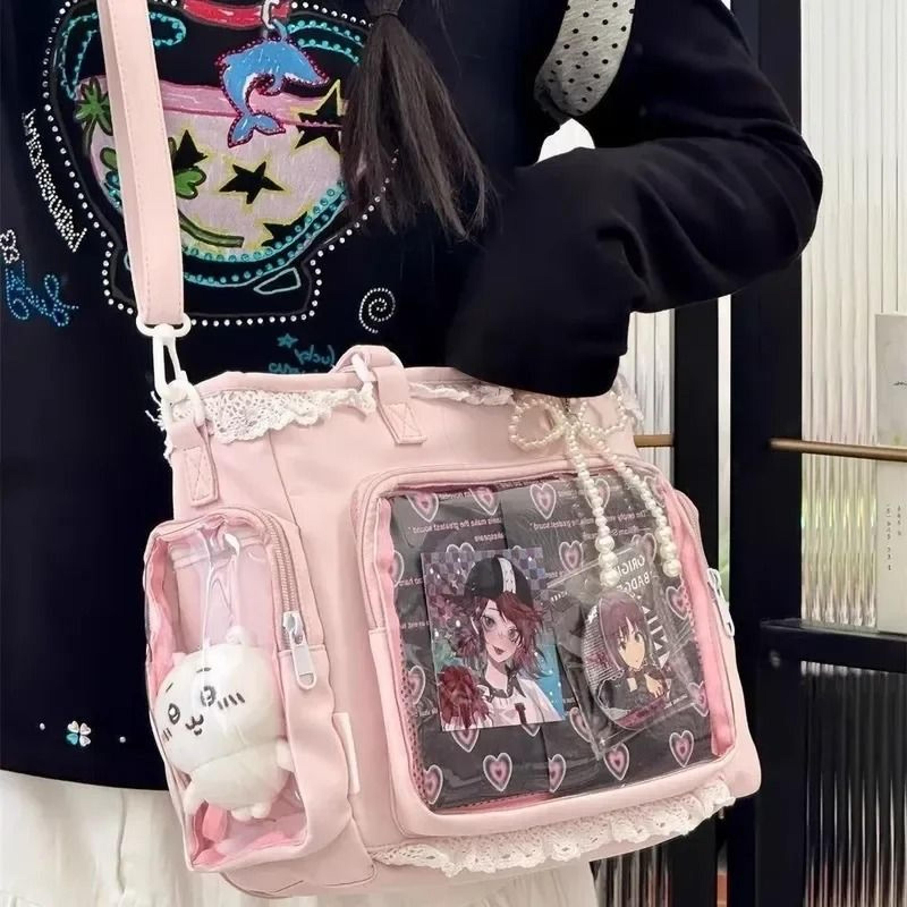 kawaii ballet girl ita crossbody bag with spacious display storage