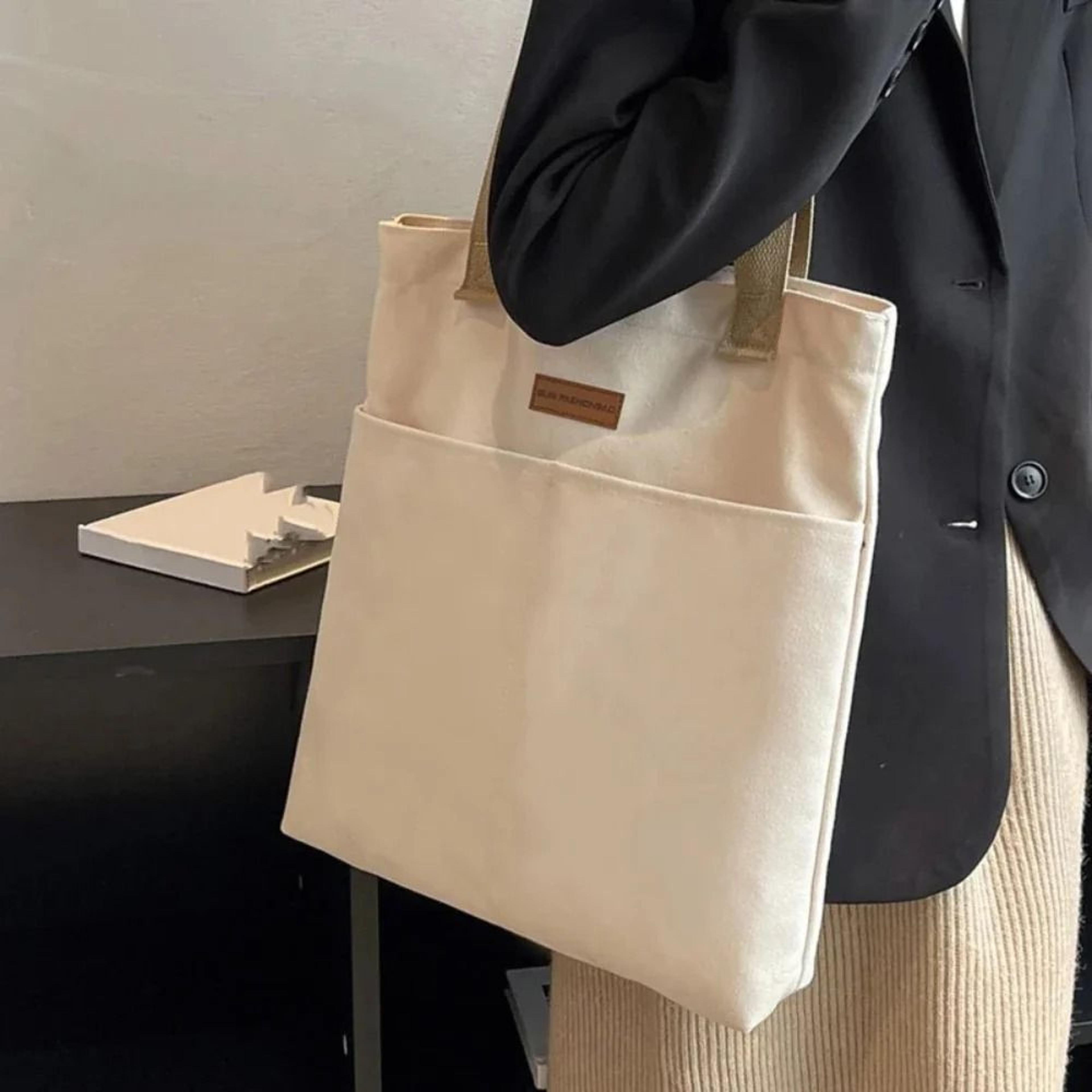 large capacity canvas tote bag for women work school daily commutes