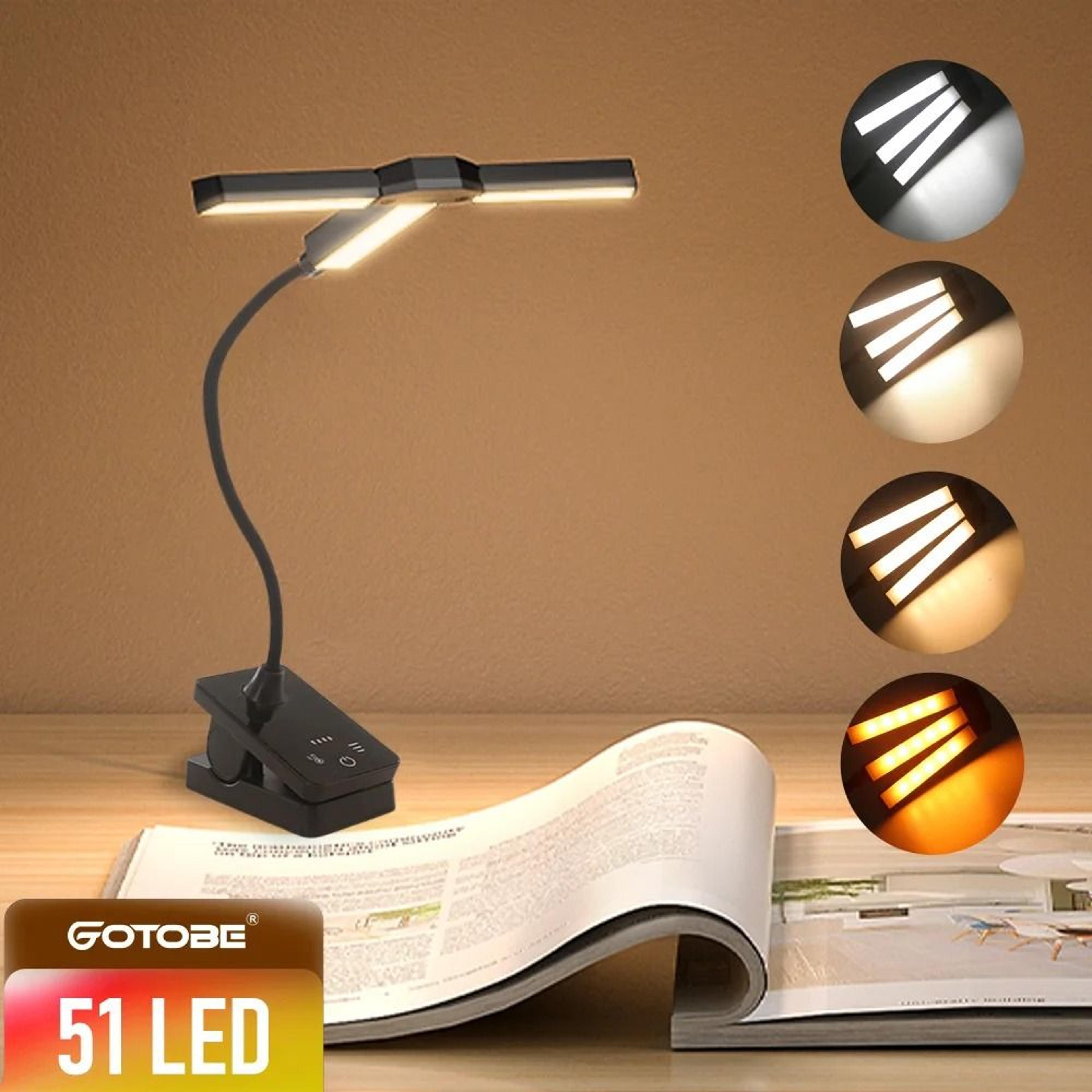 eye care 51 led clip on reading light with adjustable brightness
