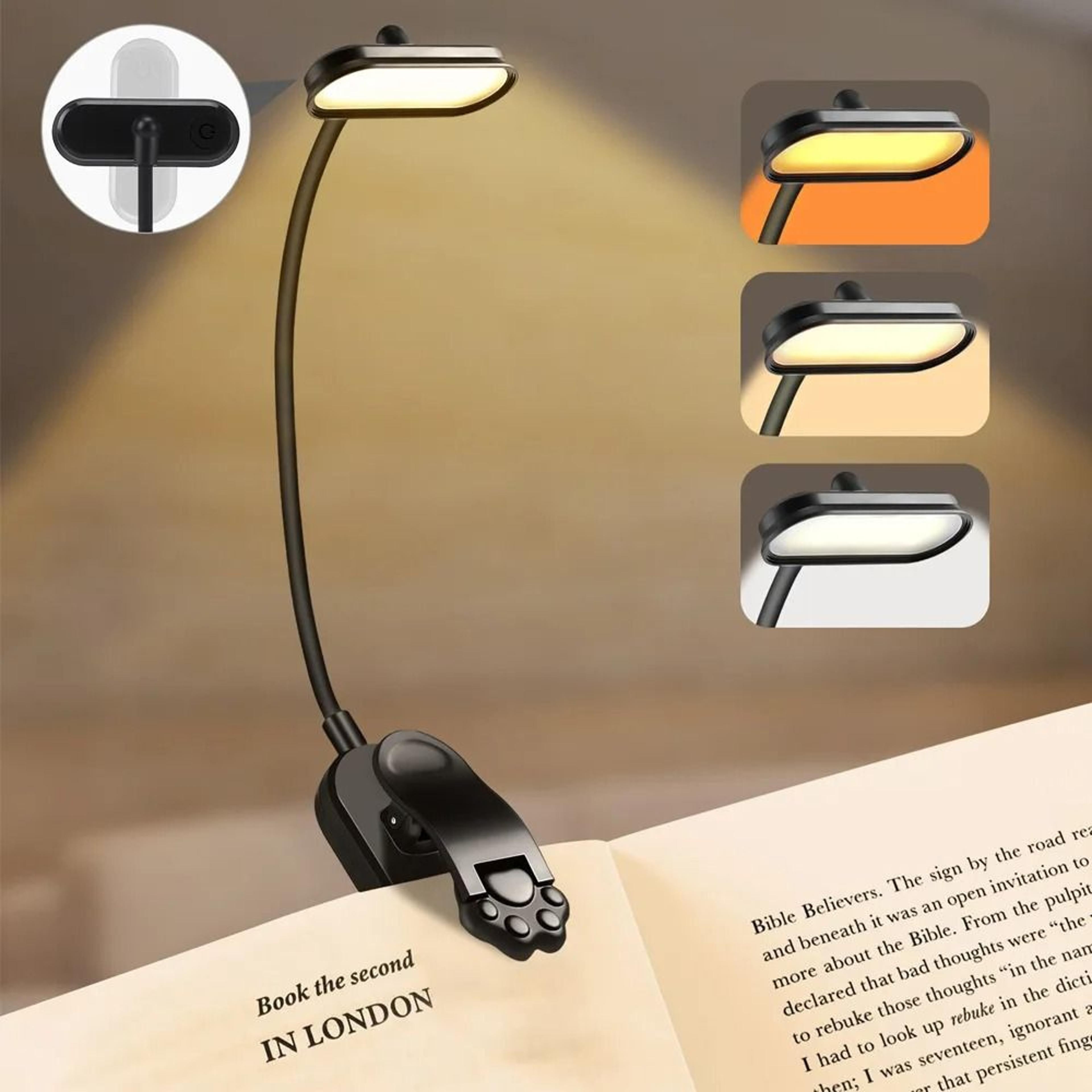 mini rechargeable clip on book light for comfortable night reading anywhere