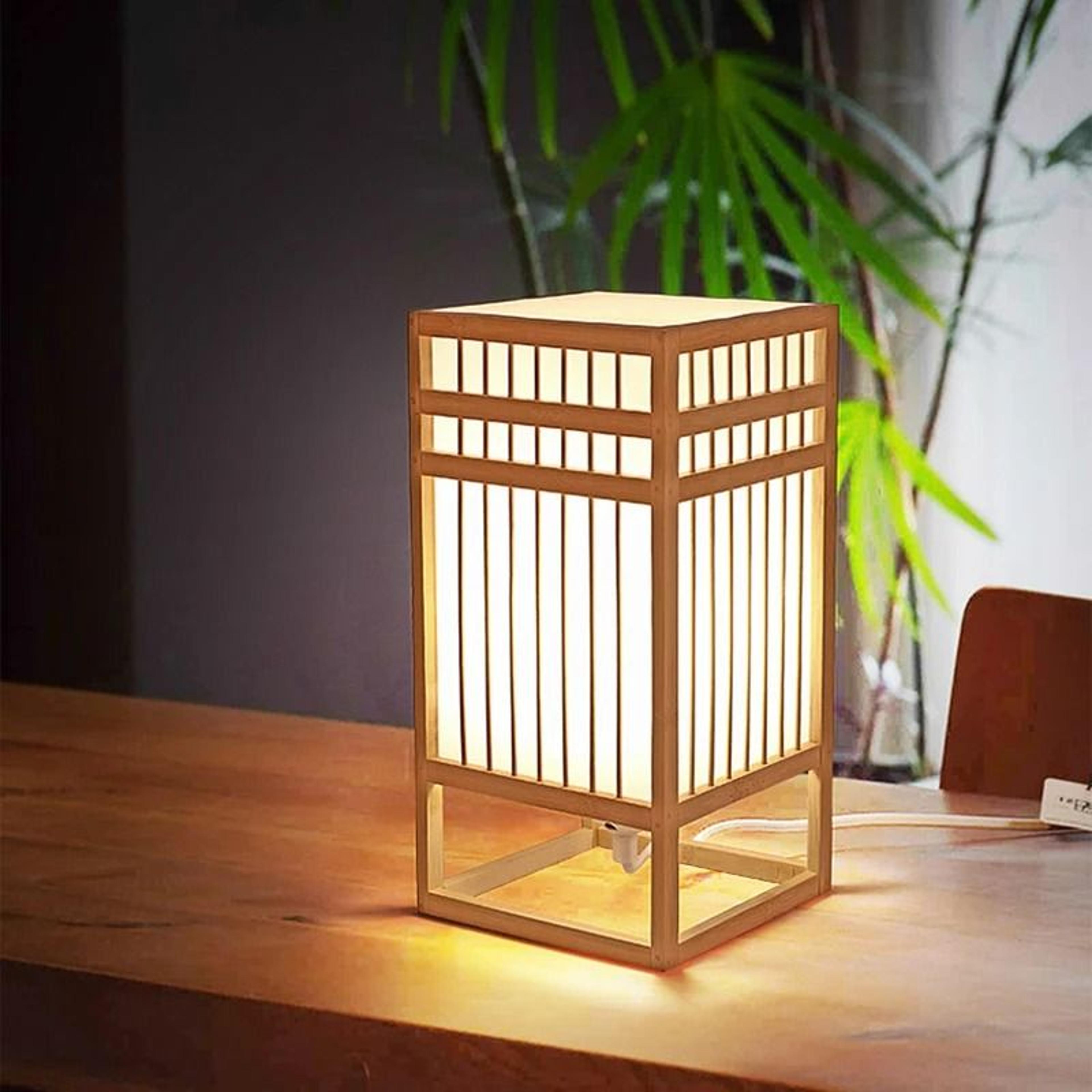 minimalist bamboo woven table lamp for cozy bedroom reading spaces anywhere