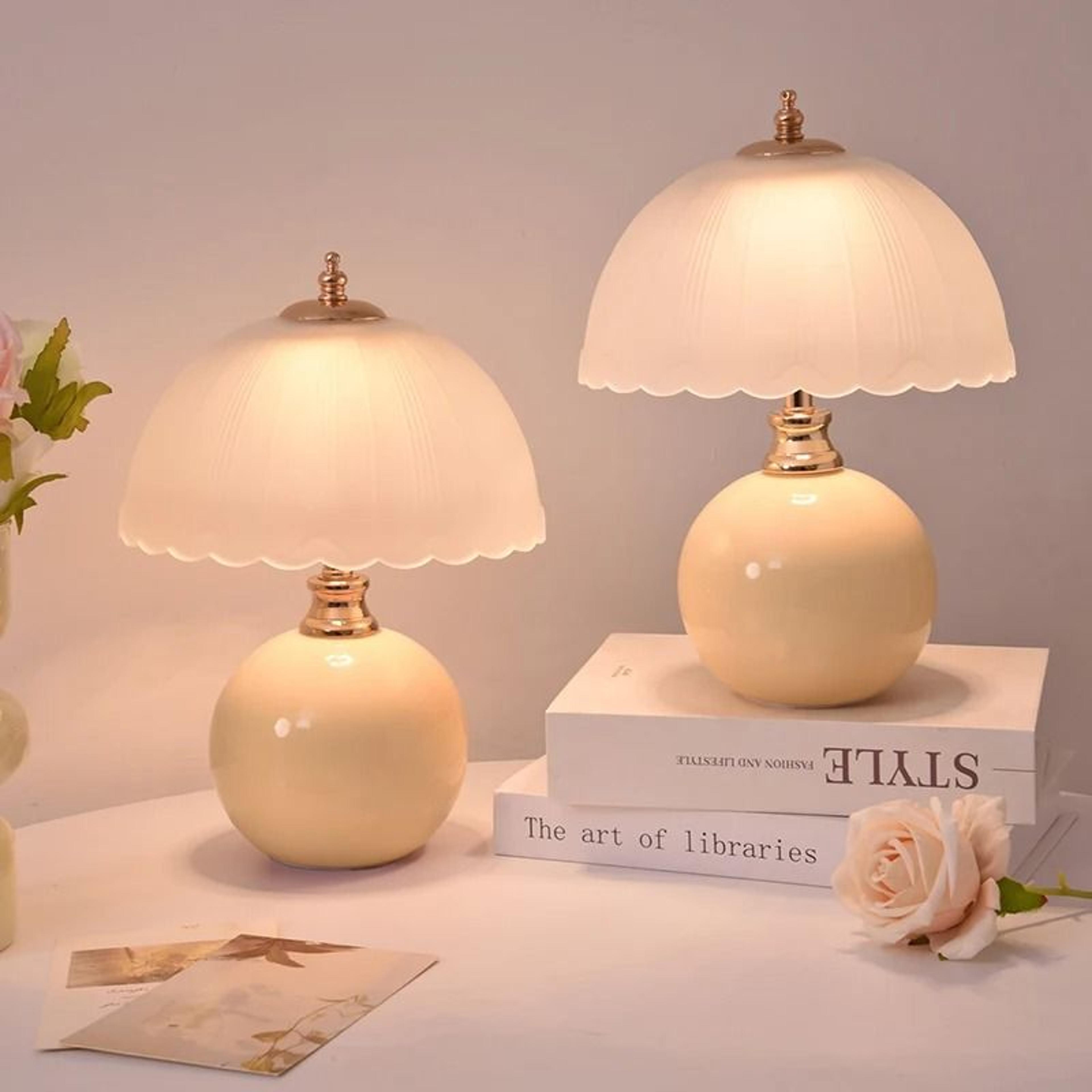 modern ceramic glass bedside table lamp for cozy warm reading spaces