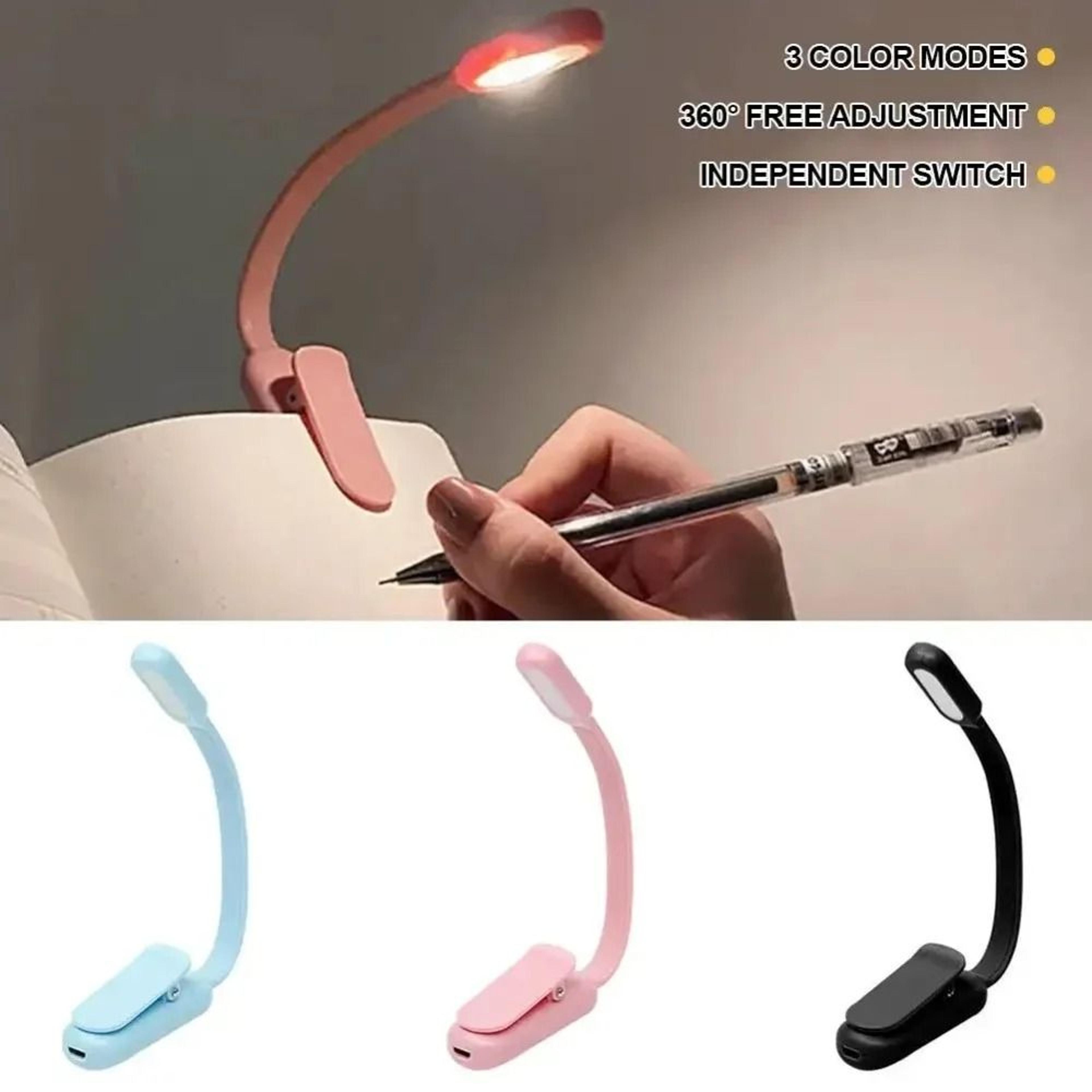 rechargeable mini clip on reading lamp with three brightness levels anywhere