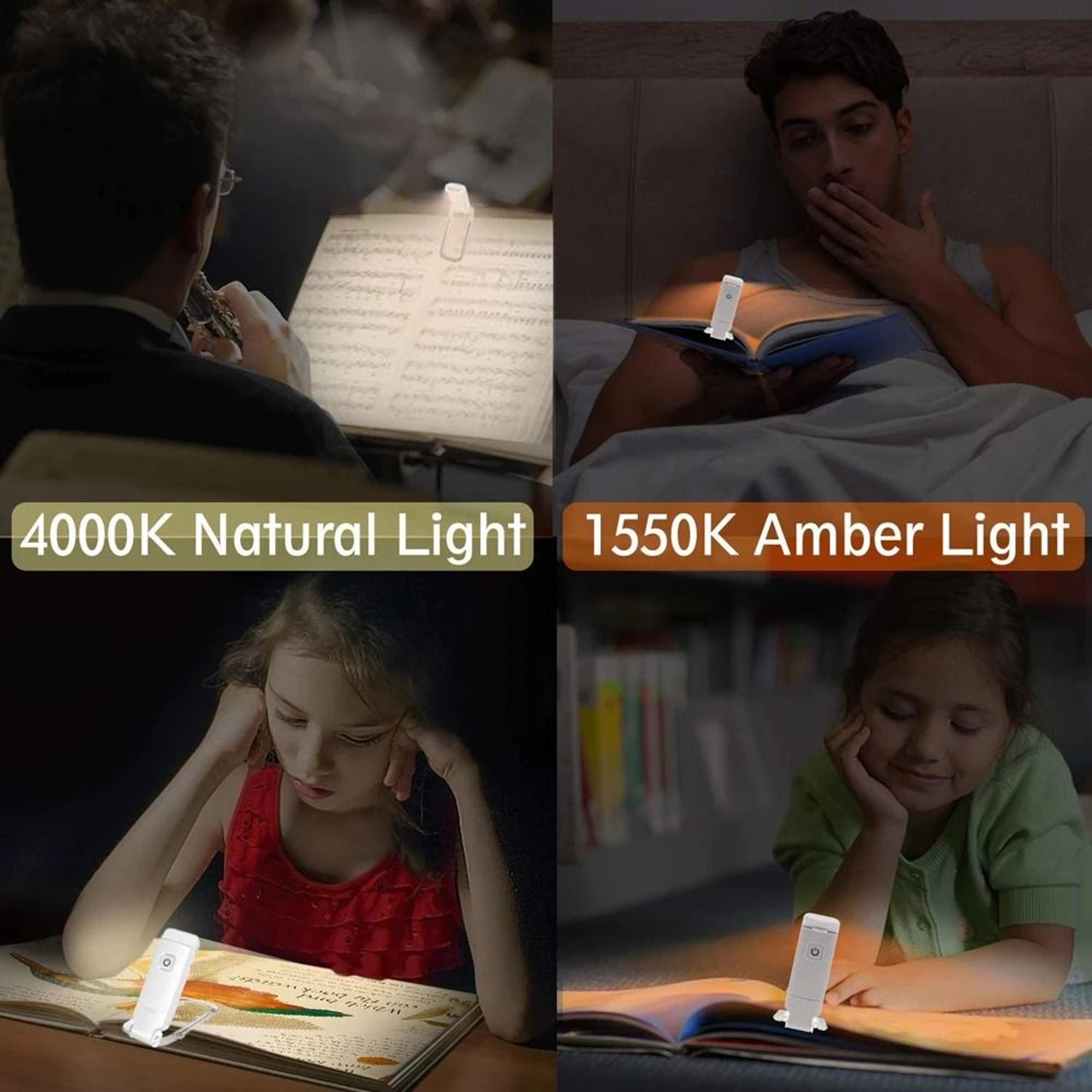 rechargeable clip on book light with adjustable brightness for kids reading
