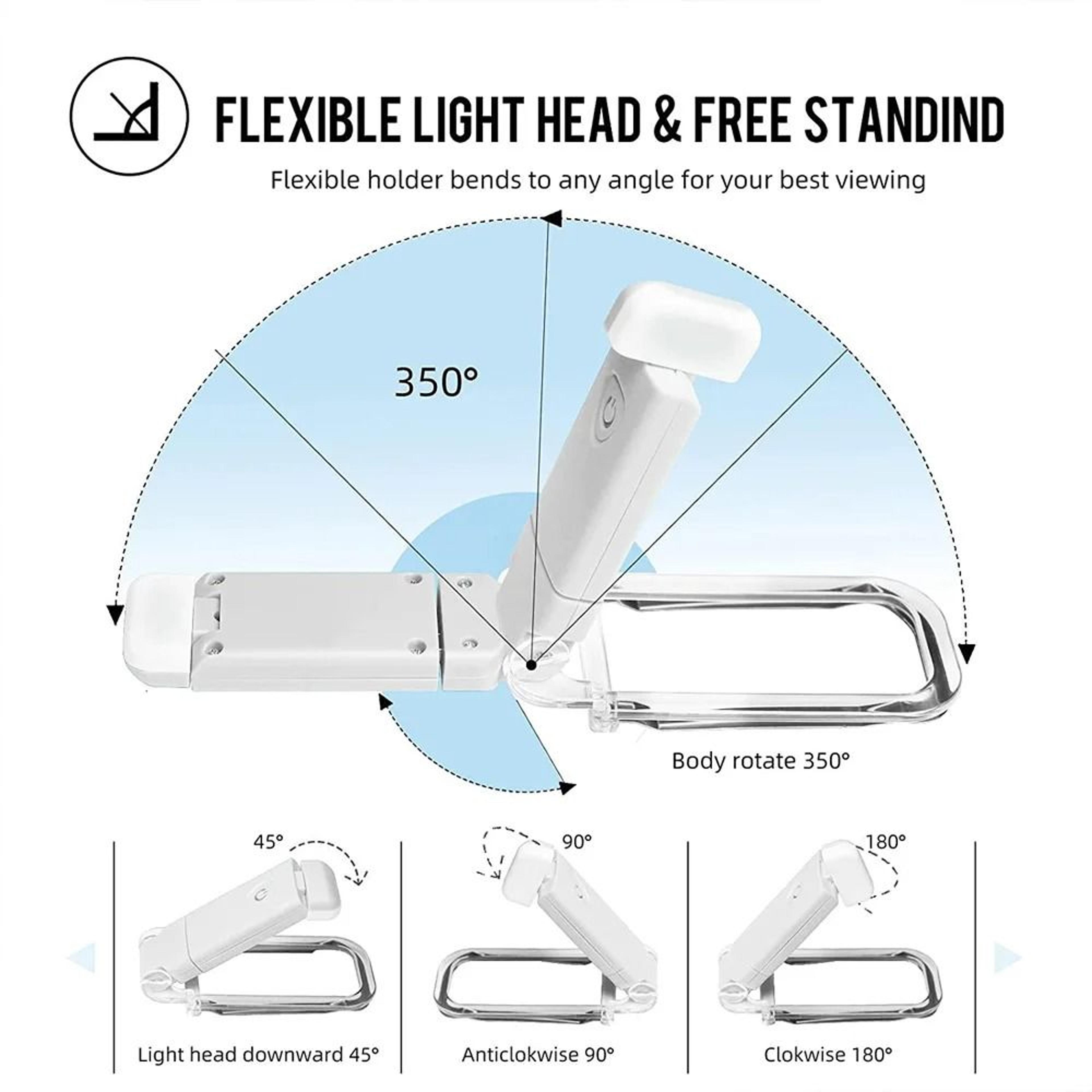 rechargeable clip on book light with adjustable brightness for comfortable reading