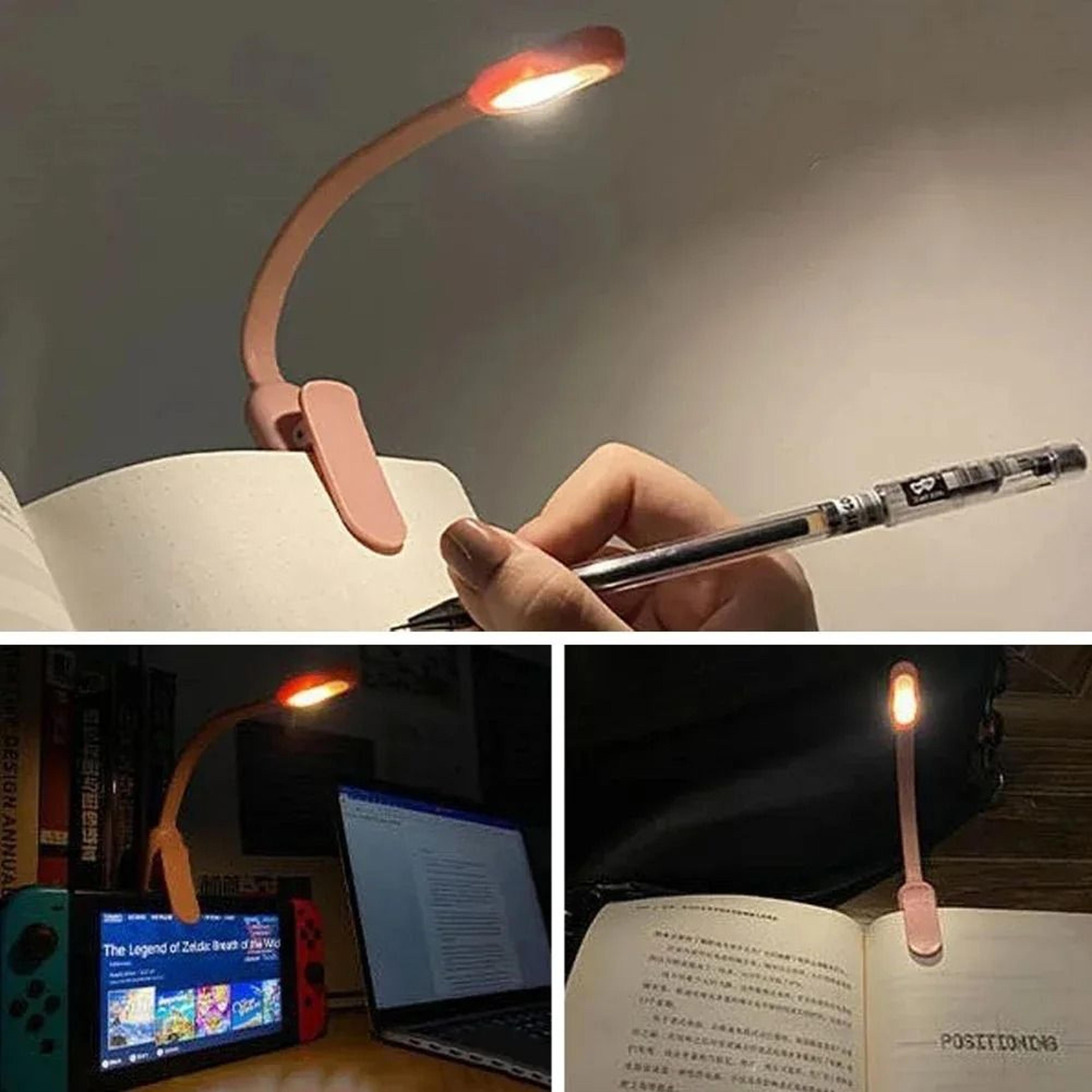 rechargeable flexible clip on led book light for bedside reading travel