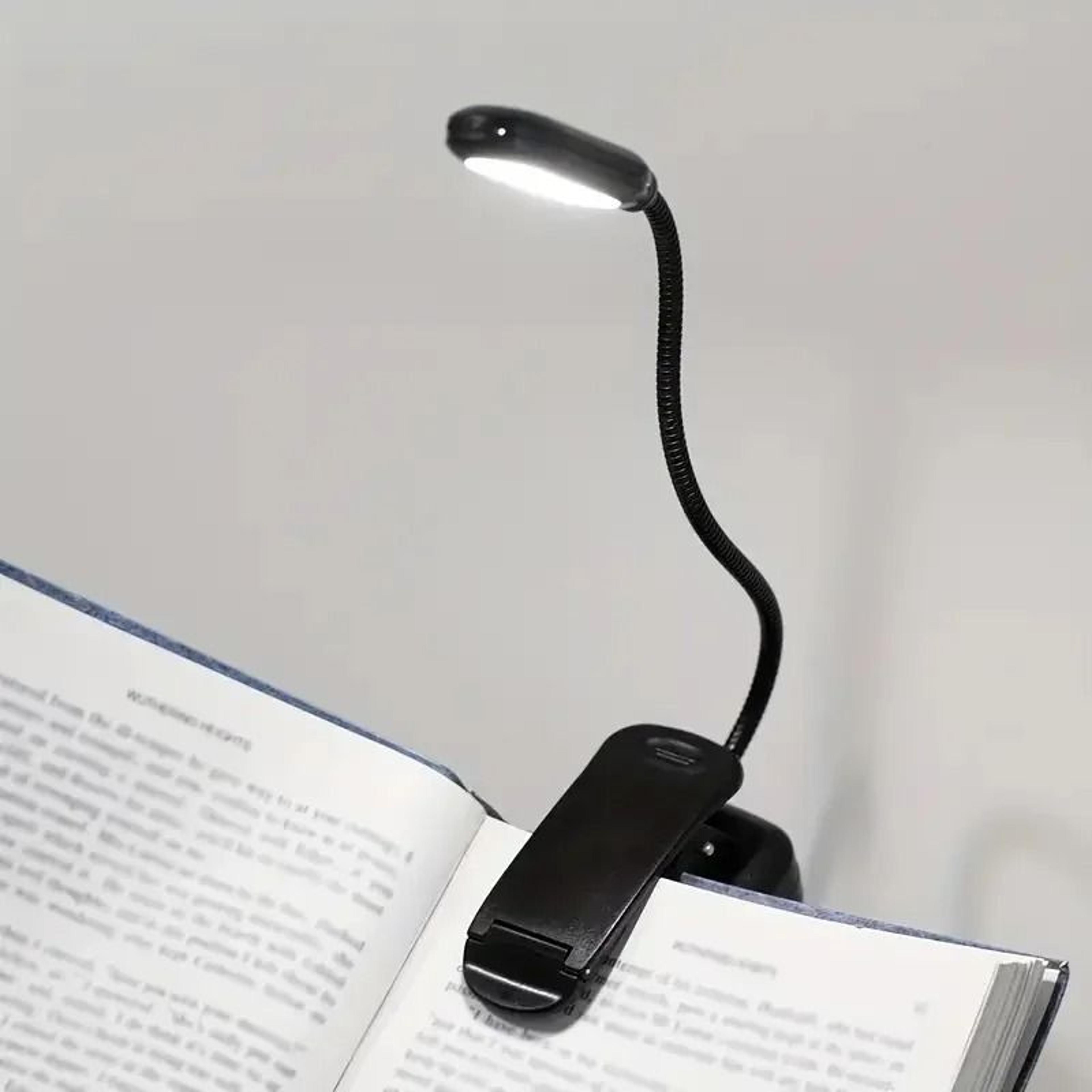 mini portable led clip book light with flexible adjustable reading lamp