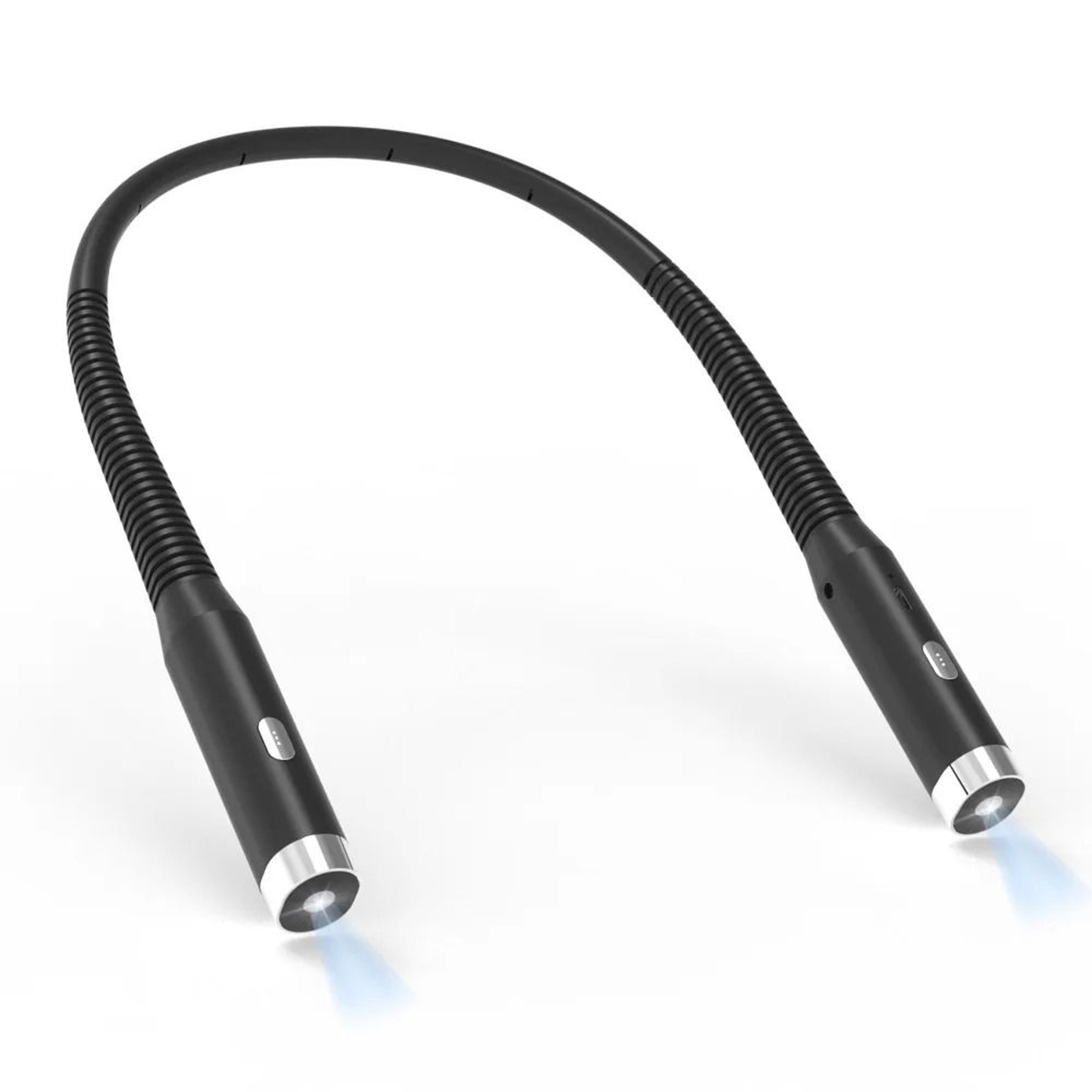 rechargeable led neck reading light with three modes flexible hands free
