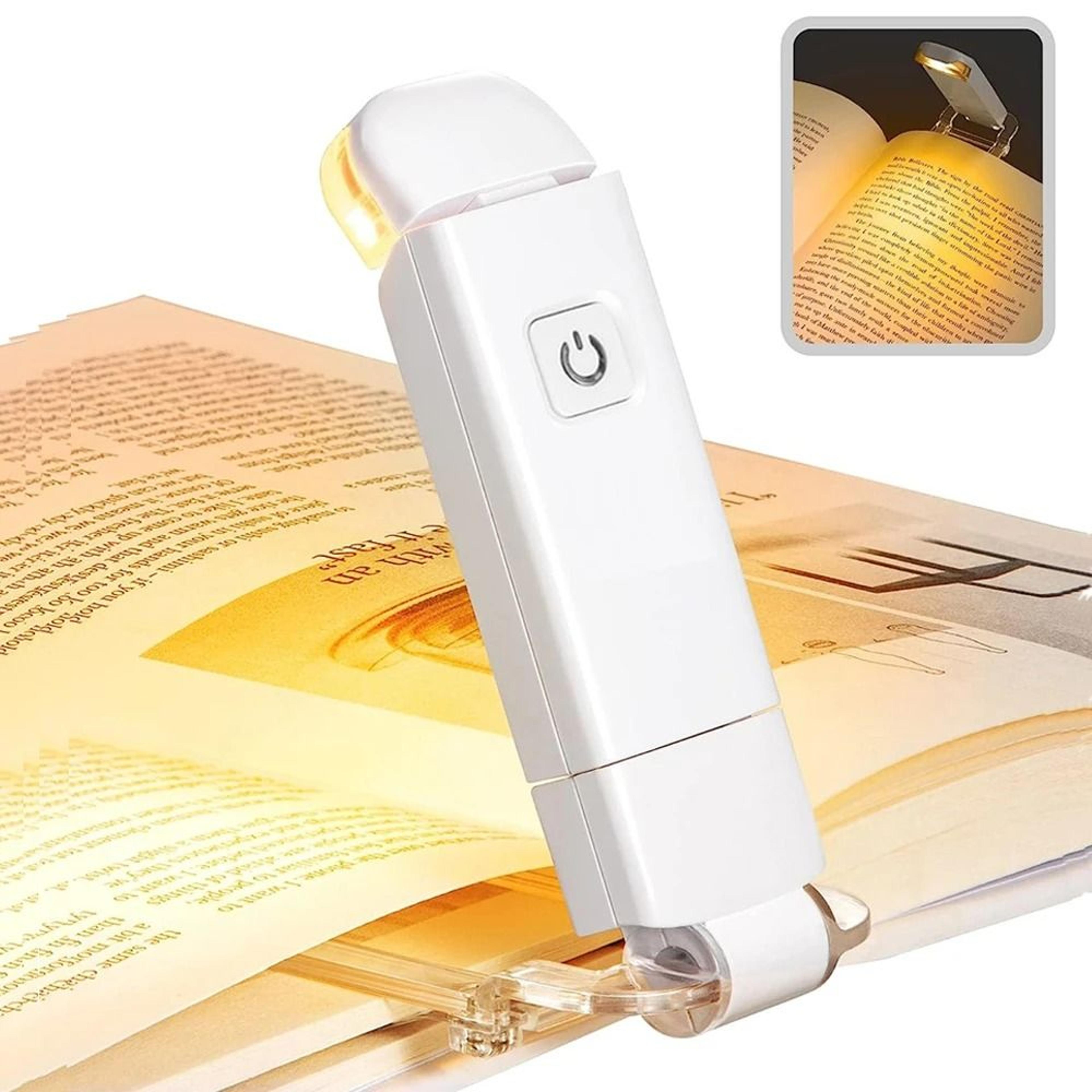 rechargeable clip on led book light with adjustable brightness reading lamp