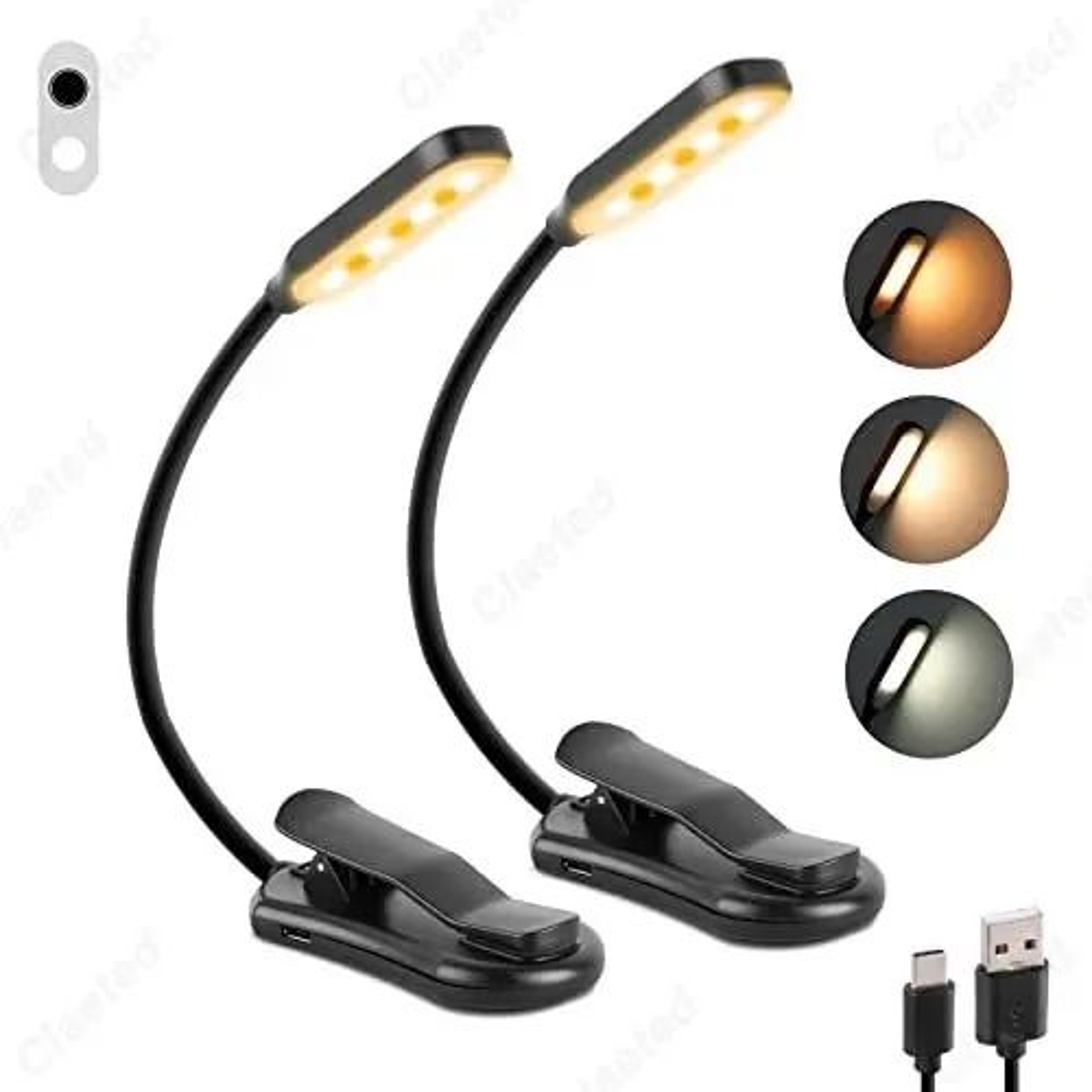 rechargeable clip on book light for adjustable bedside reading anywhere comfortably
