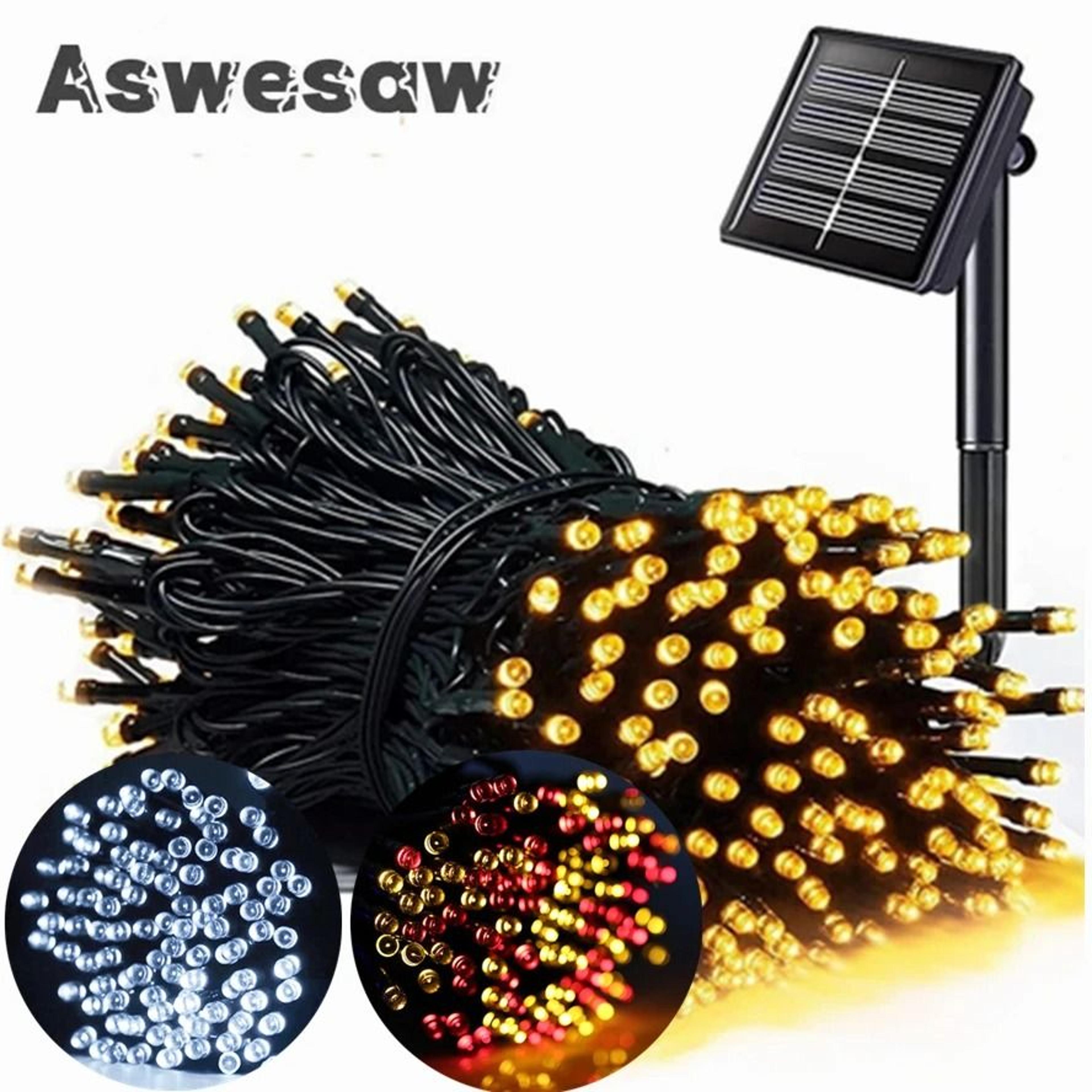solar powered waterproof fairy string lights for magical outdoor holiday decor