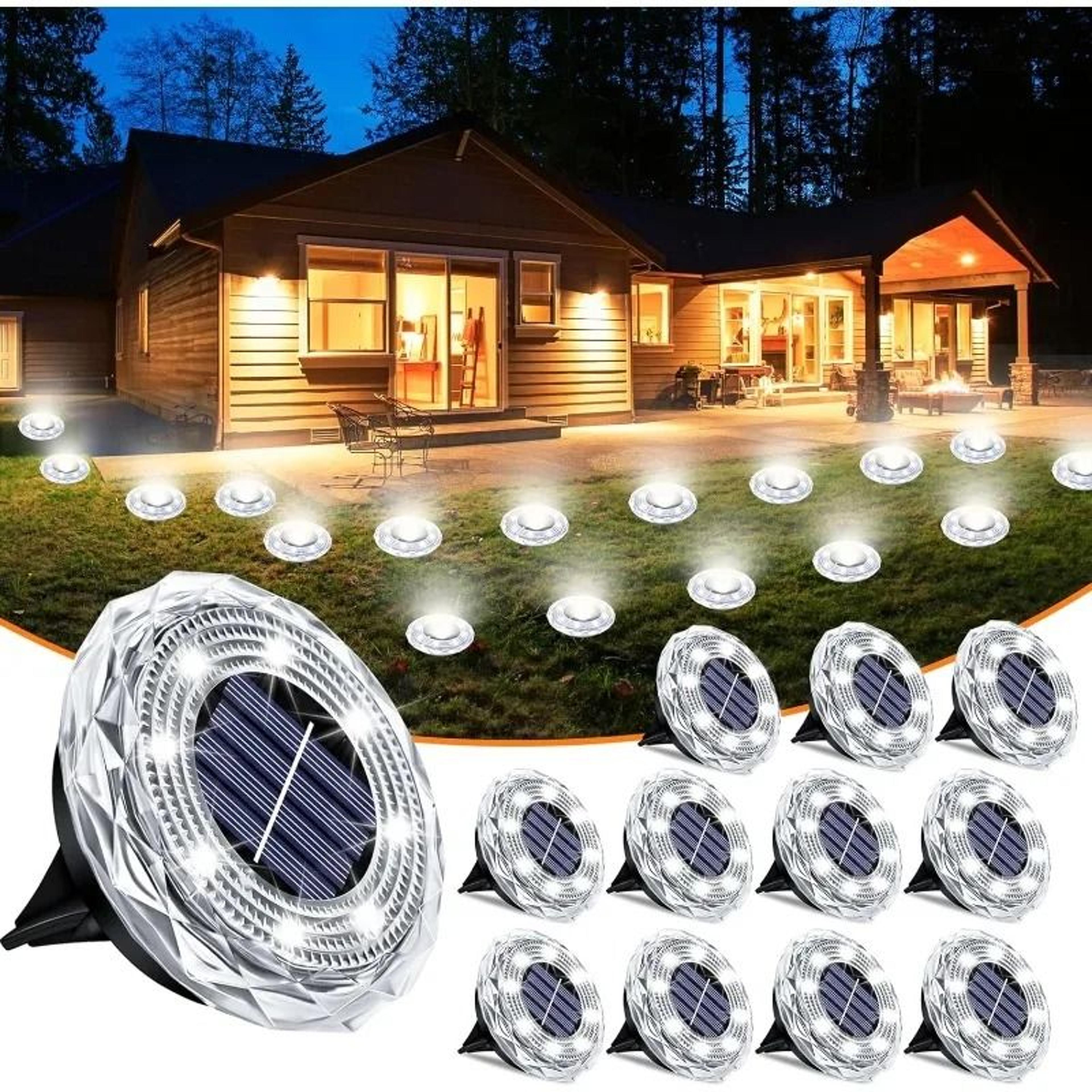 solar ground lights with 8 leds for brighter garden pathways outdoors