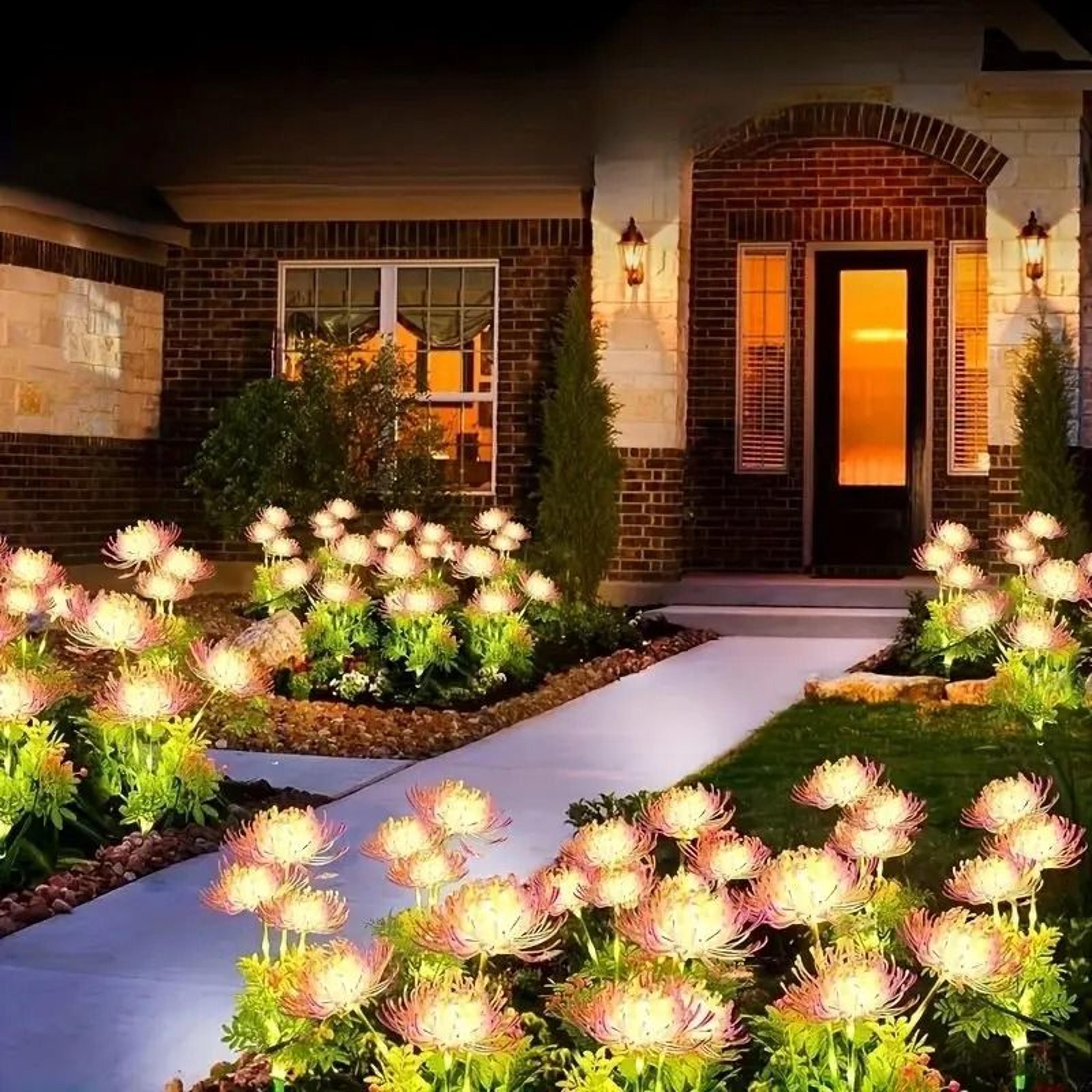 solar shore flower garden lights for charming outdoor lawn courtyard decor
