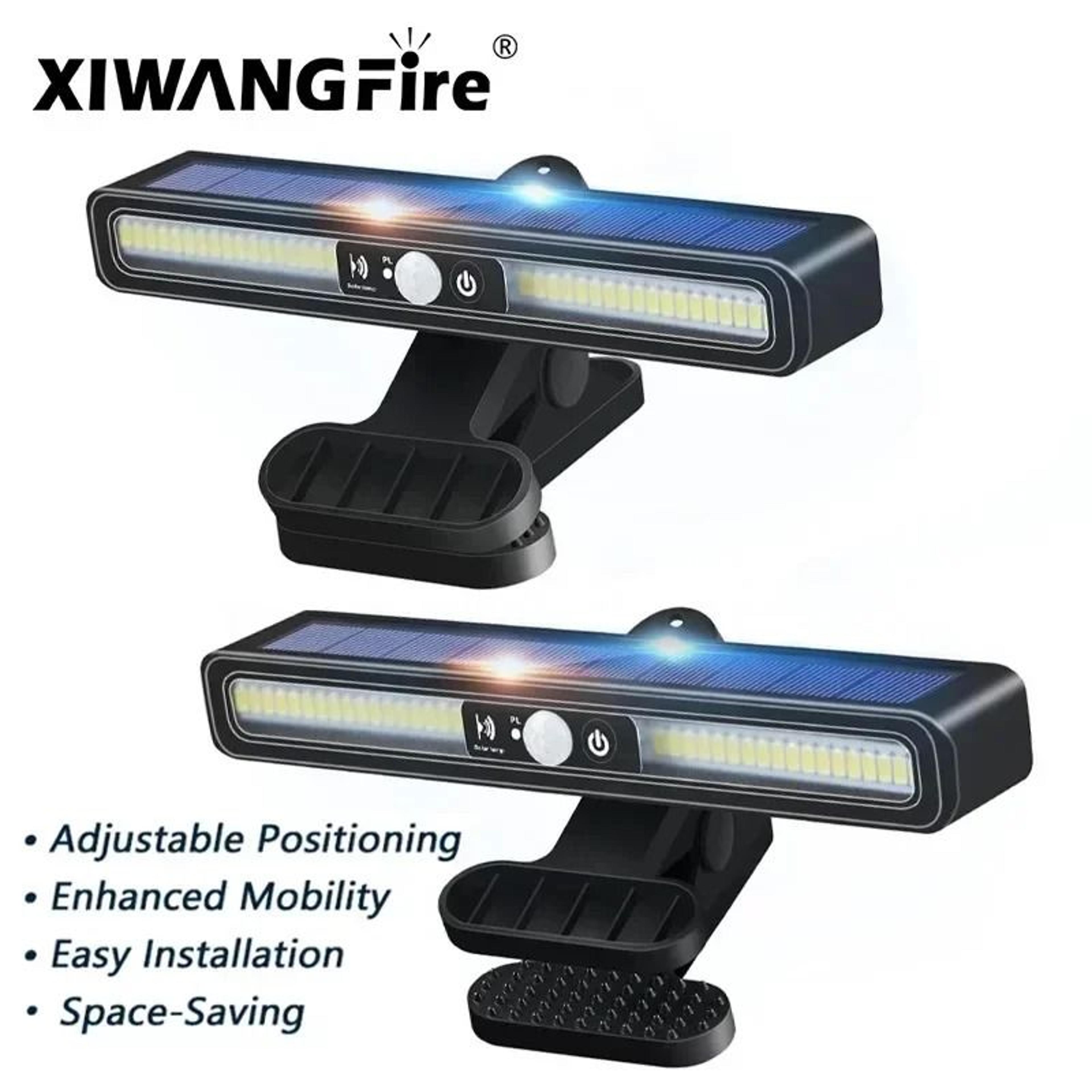 solar motion sensor fence light with thirty six leds portable mounting