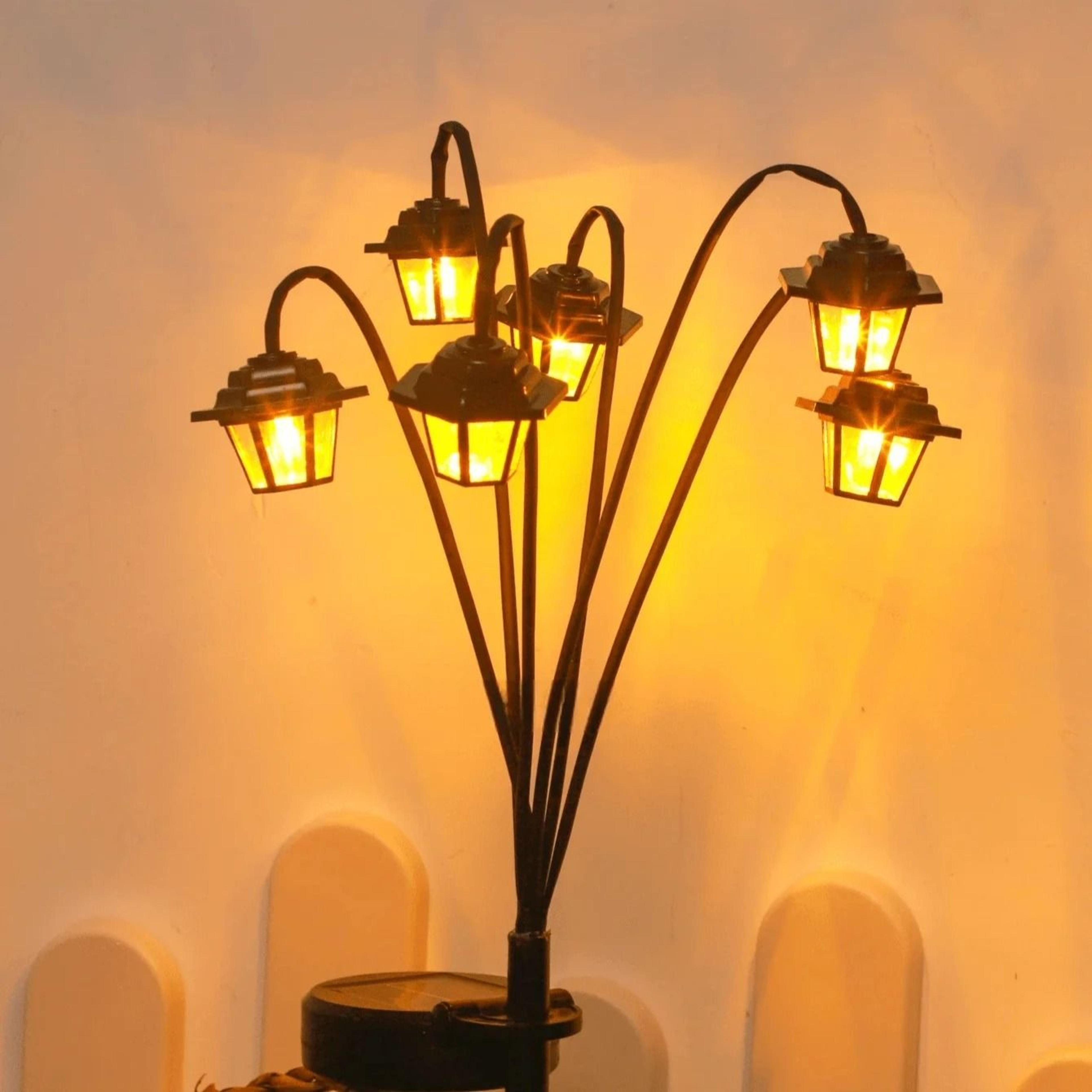 solar vintage garden lantern with dusk to dawn waterproof led lighting