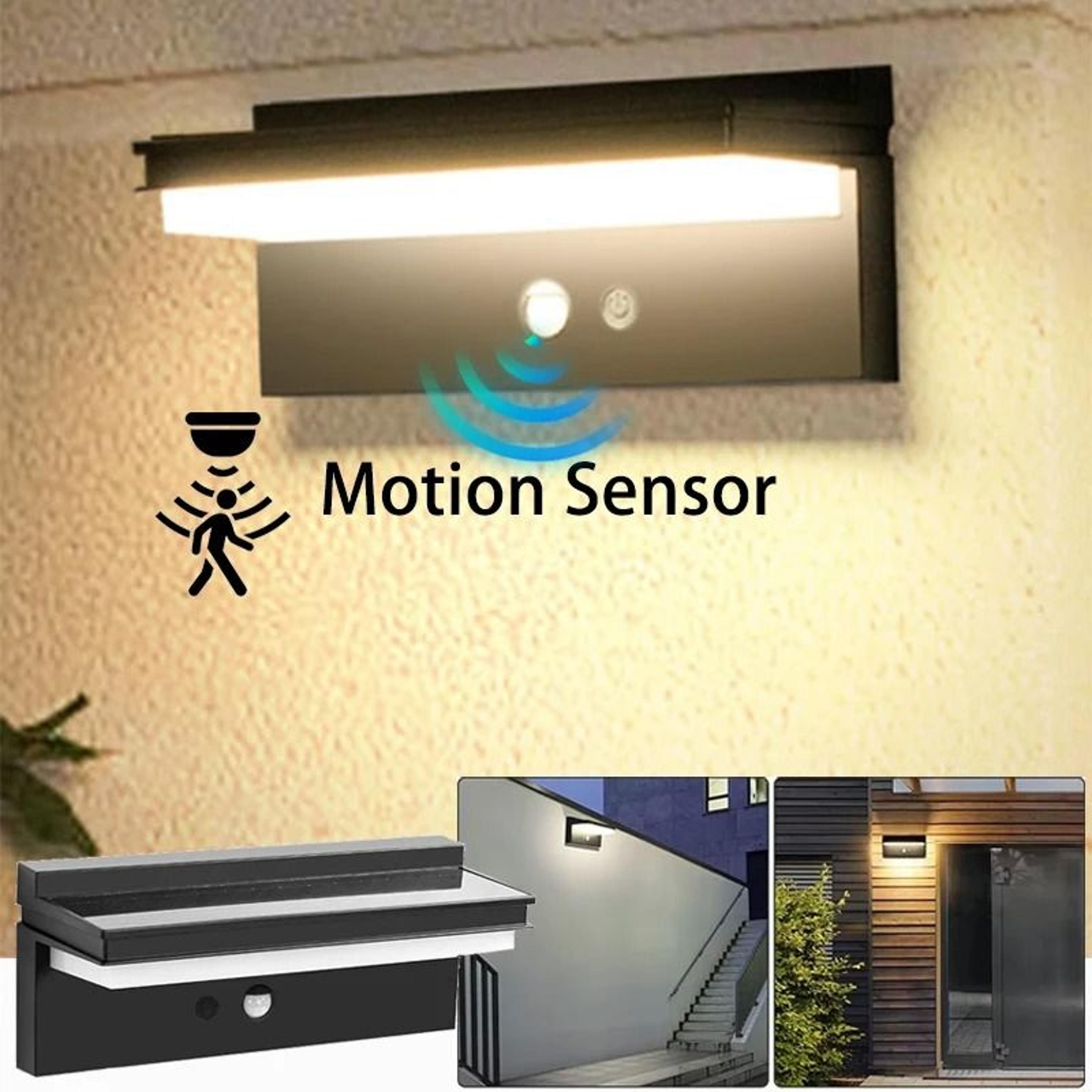 solar motion sensor wall light for waterproof outdoor porch yard lighting