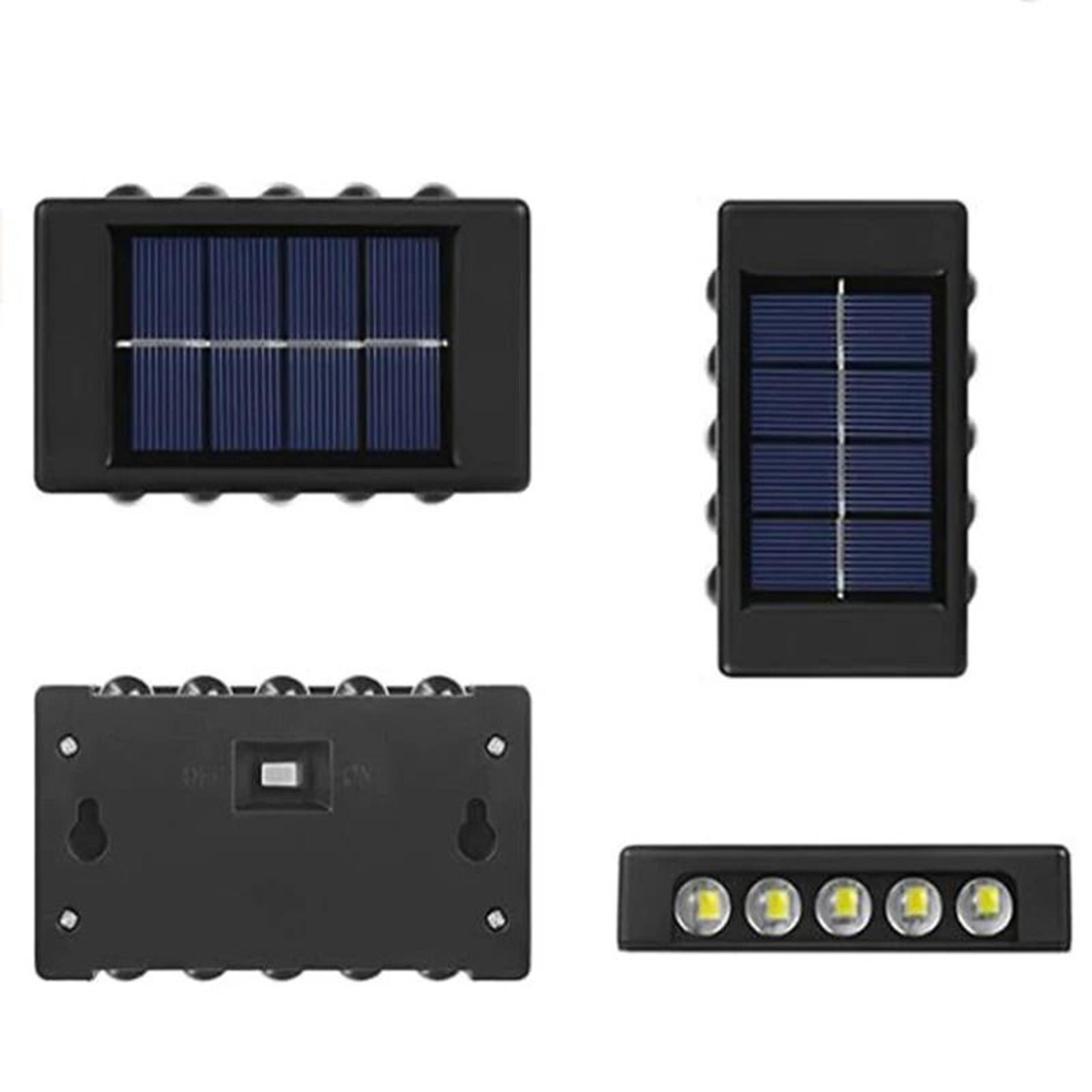 solar up down wall lights waterproof garden fence outdoor accent lighting