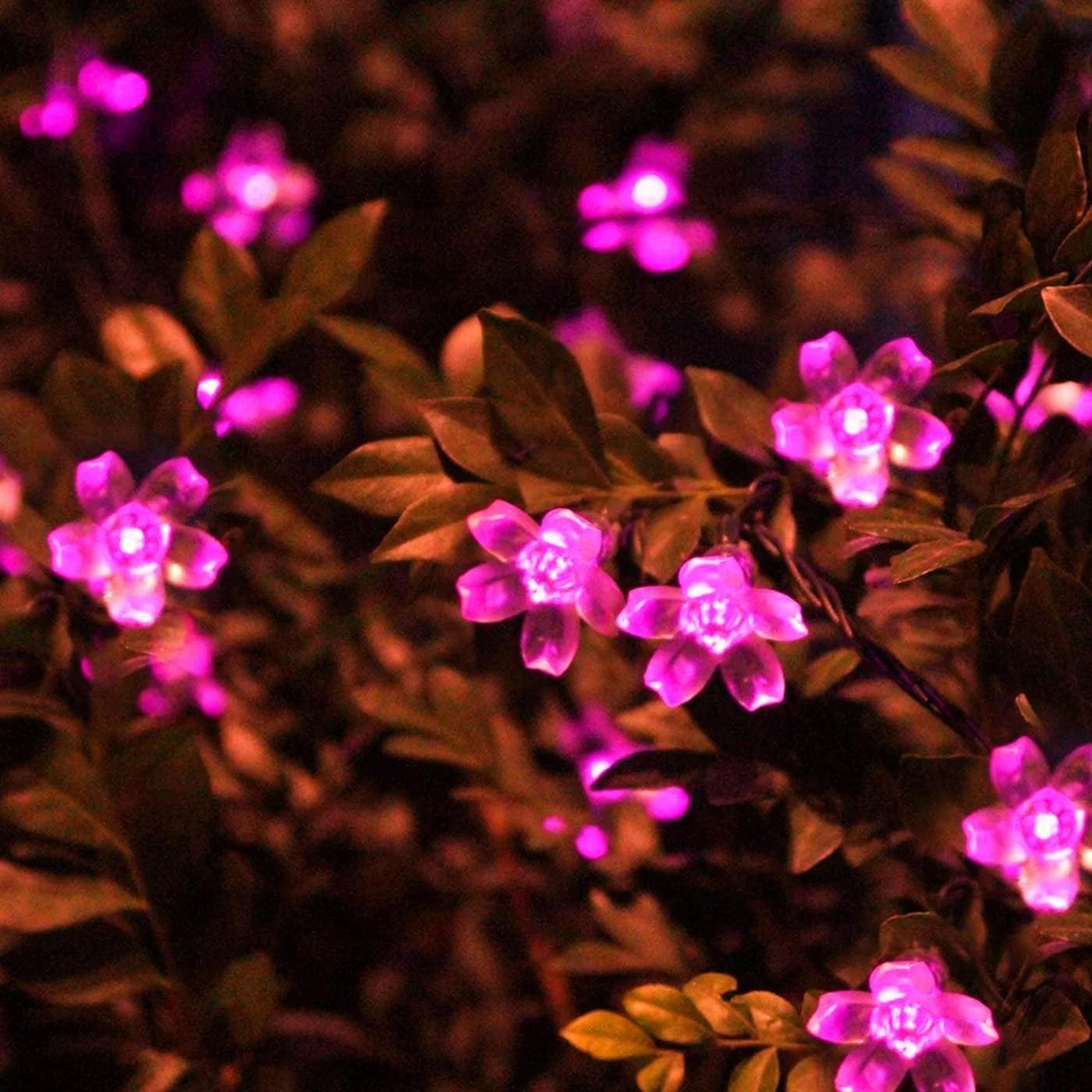 solar cherry blossom string lights for magical outdoor garden holiday decor