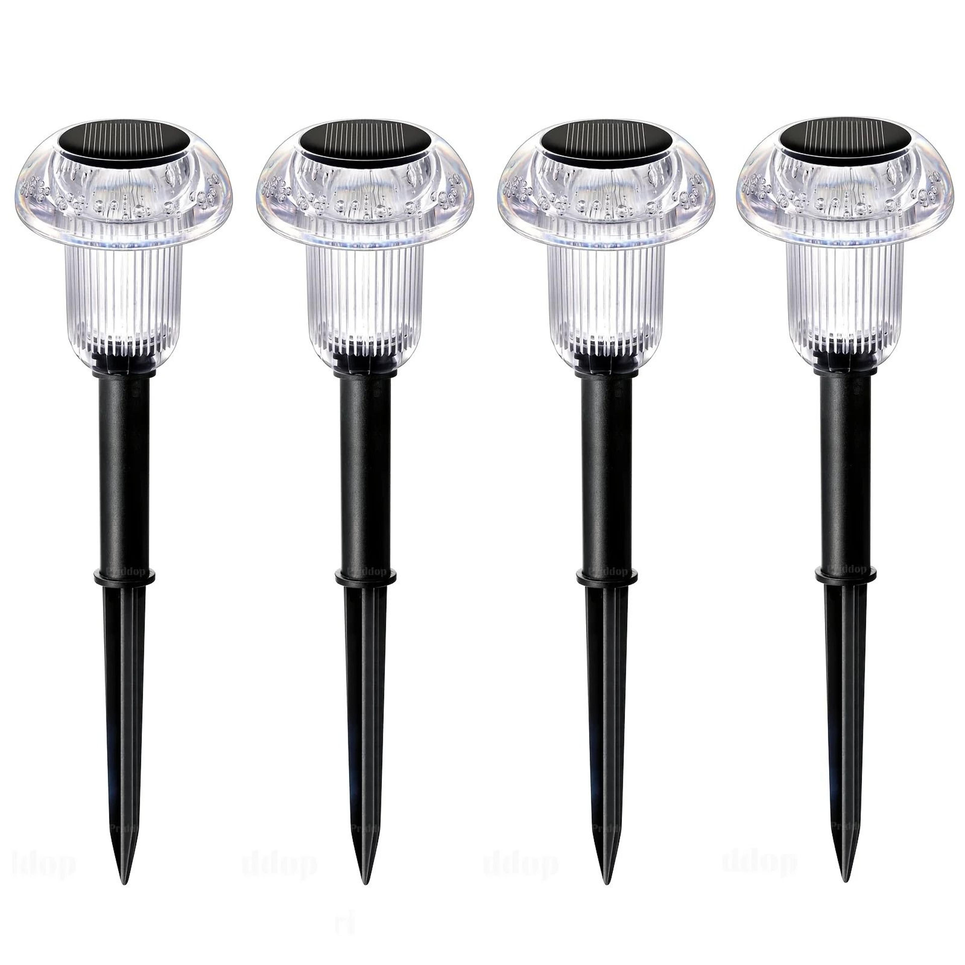 solar mushroom garden pathway lights four pack for colorful outdoor decor