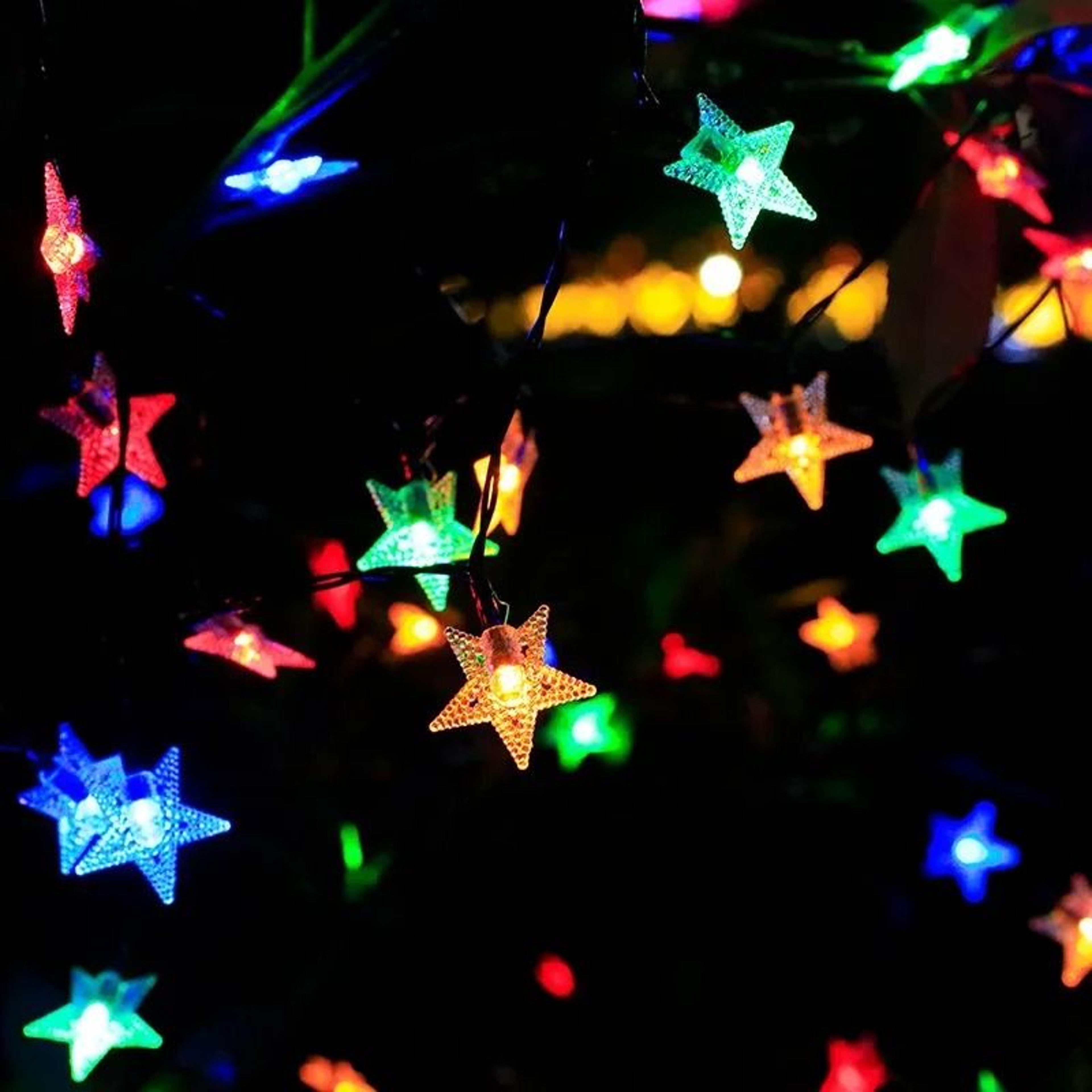 solar star string lights for magical outdoor garden wedding holiday decor