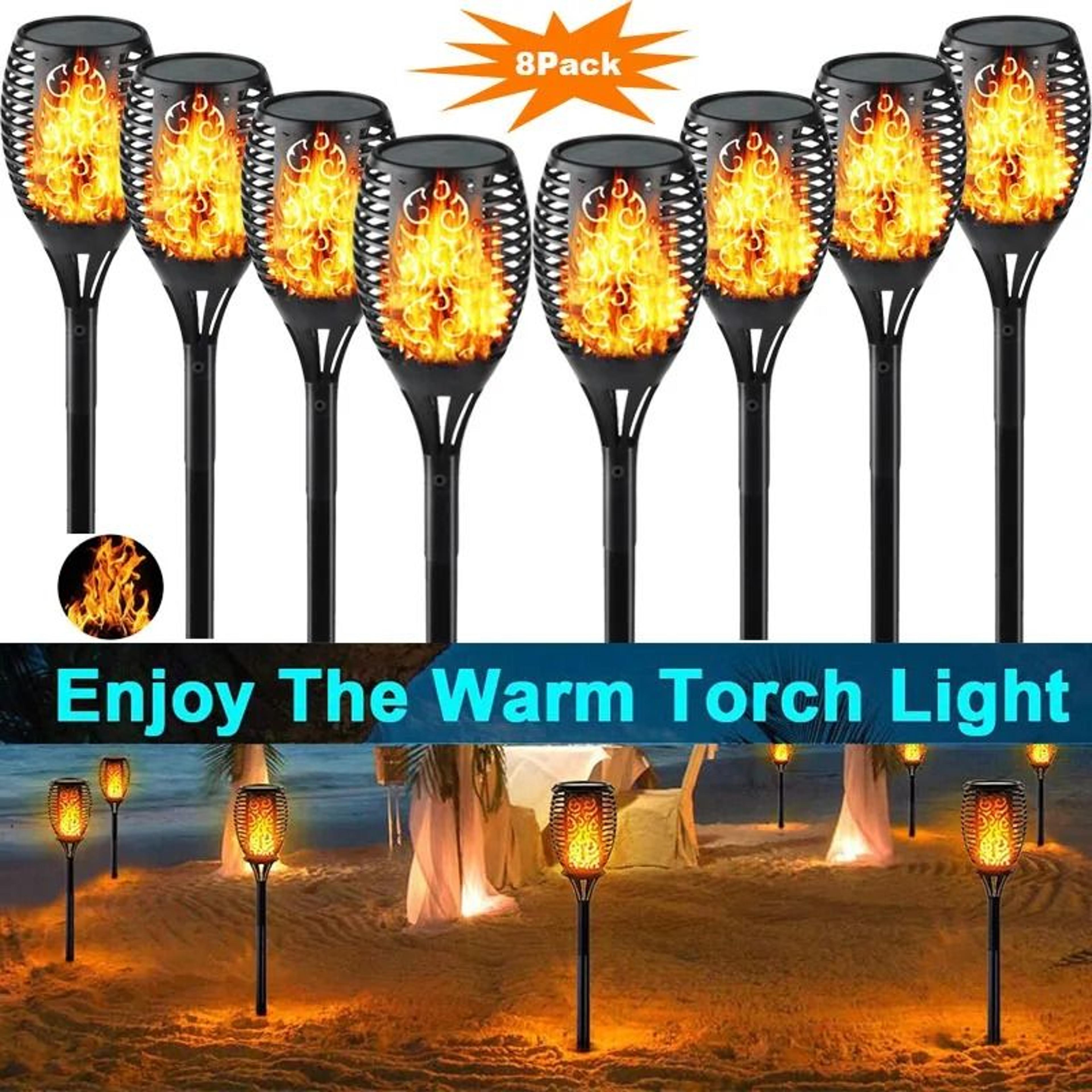 solar flickering flame torch lights for garden pathway outdoor ambiance decor